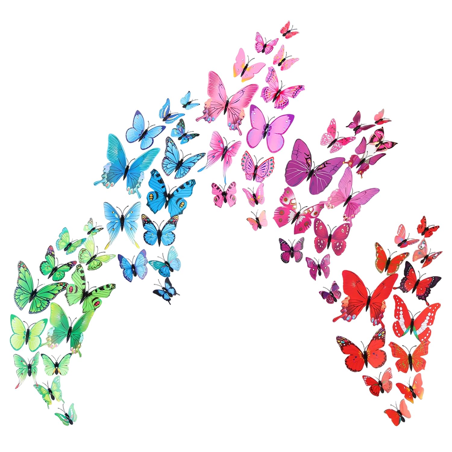 60 Pieces of Simulated Butterfly Wall Stickers, Creative Three-Dimensional Wall Stickers, Home Accessories, DIY Handicraft Materials.