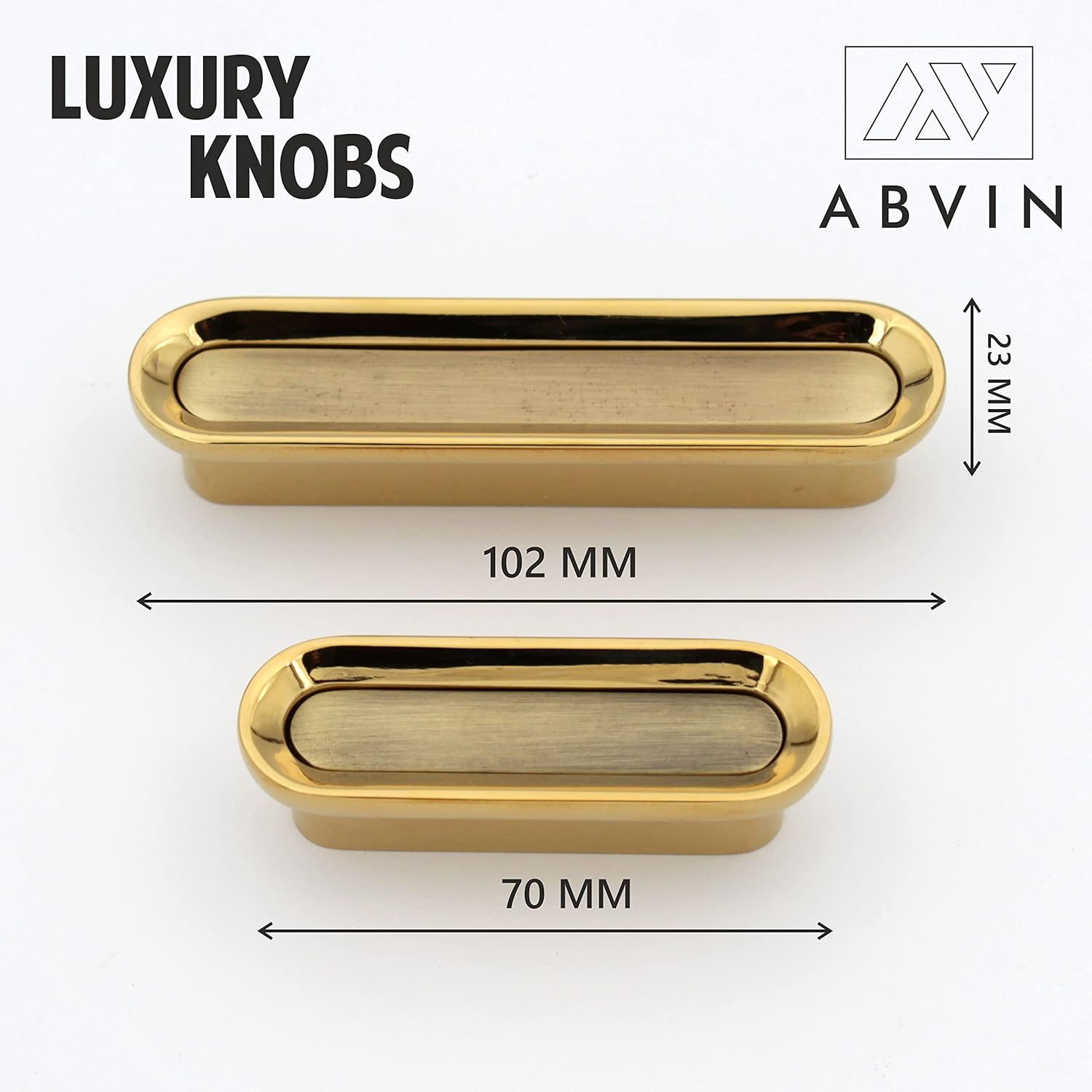 Dual Gold Knobs Unique Cabinet Pulls Beautiful Drawer Knobs, Decorative Knobs, Dresser Knobs, Drawer Pulls, Knobs and Pulls - 1 pcs (Large)