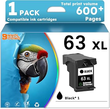 Compatible 63 XL High Yield Ink Cartridges Replacement Combo Pack | Compatible for HP 1110 1111 1112 1113 1114 1115 2130 2131 2132 2133 2134 3630 3631 3632 3633 3634 3636 3637 Printer