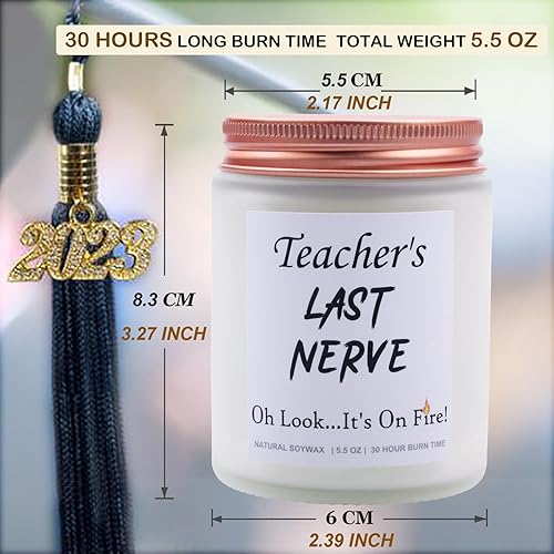Miniatura 4 de Regalos de agradecimiento a los profesores, velas perfumadas con aroma a lavanda del último nervio del maestro, divertidos regalos de cumpleaños