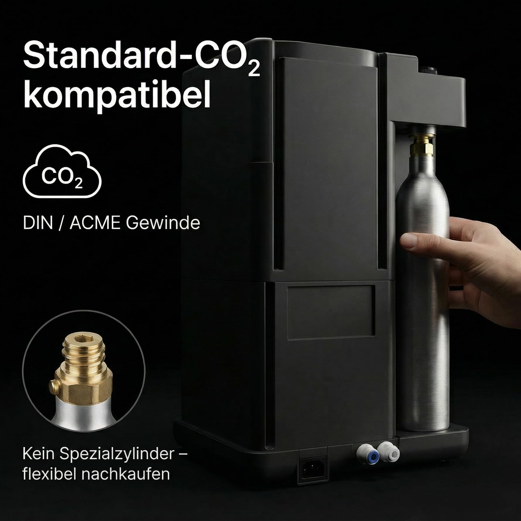 SUPREME - SPRUDELUX SUPREME - Distributeur d'eau avec eau gazeuse et eau chaude - Osmose inverse Direct Flow avec UVC - Filtre à eau avec CO2 - Appareil de table pour cuisine et bureau