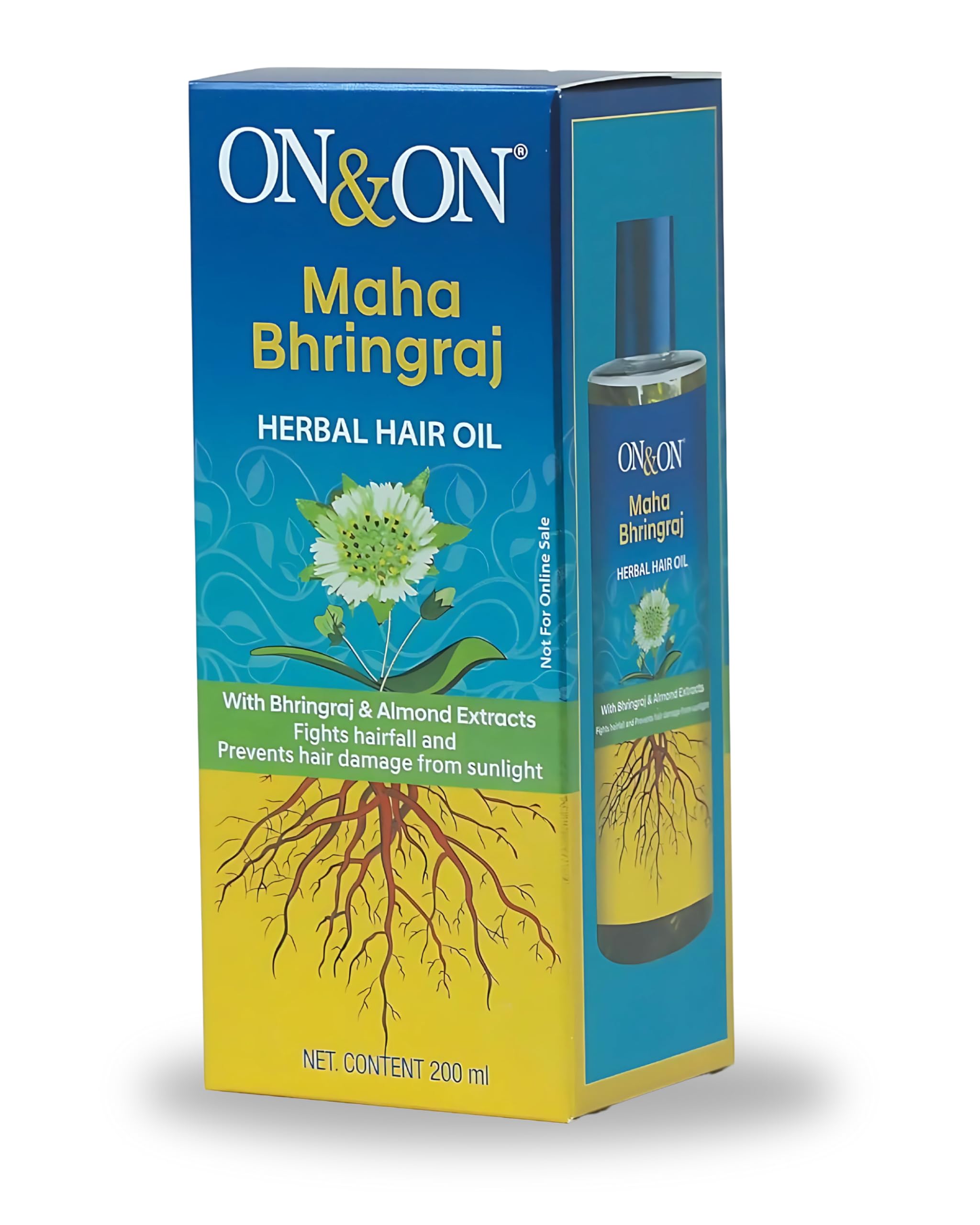 On and On Hair Oil Mahabhringraj Herbal Hair Oil, Maha Bhringraj, Nourishing and Strengthening Hair with Natural Ingredients and Roots of Bhringraj 200ml-picture-24