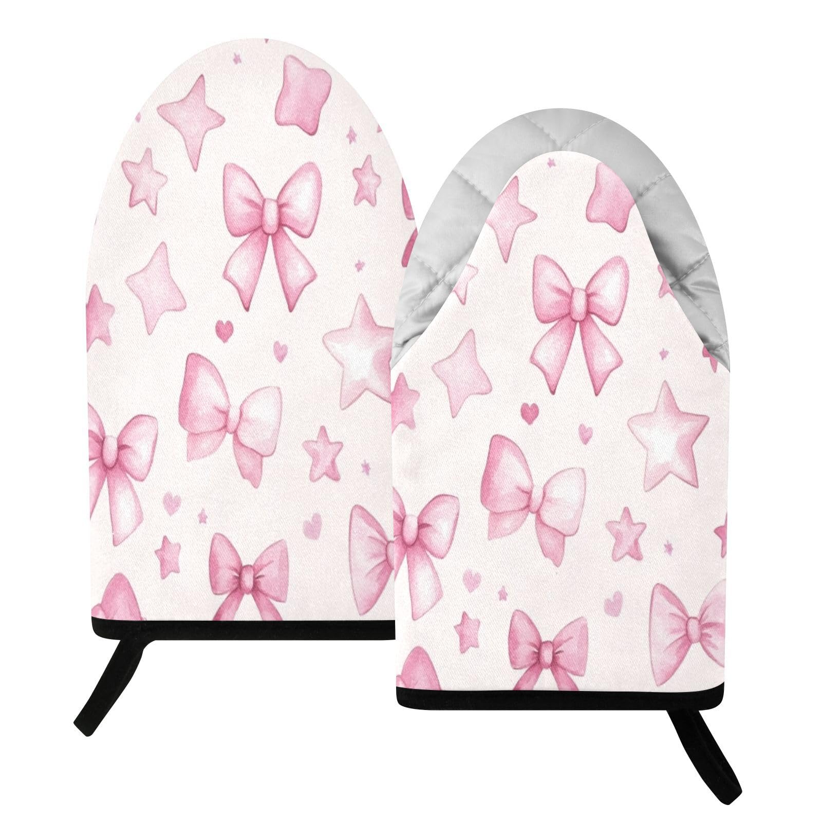 BURSTDDY Bow Oven Mitt,Heat Resistant Kitchen Mitts for Cooking