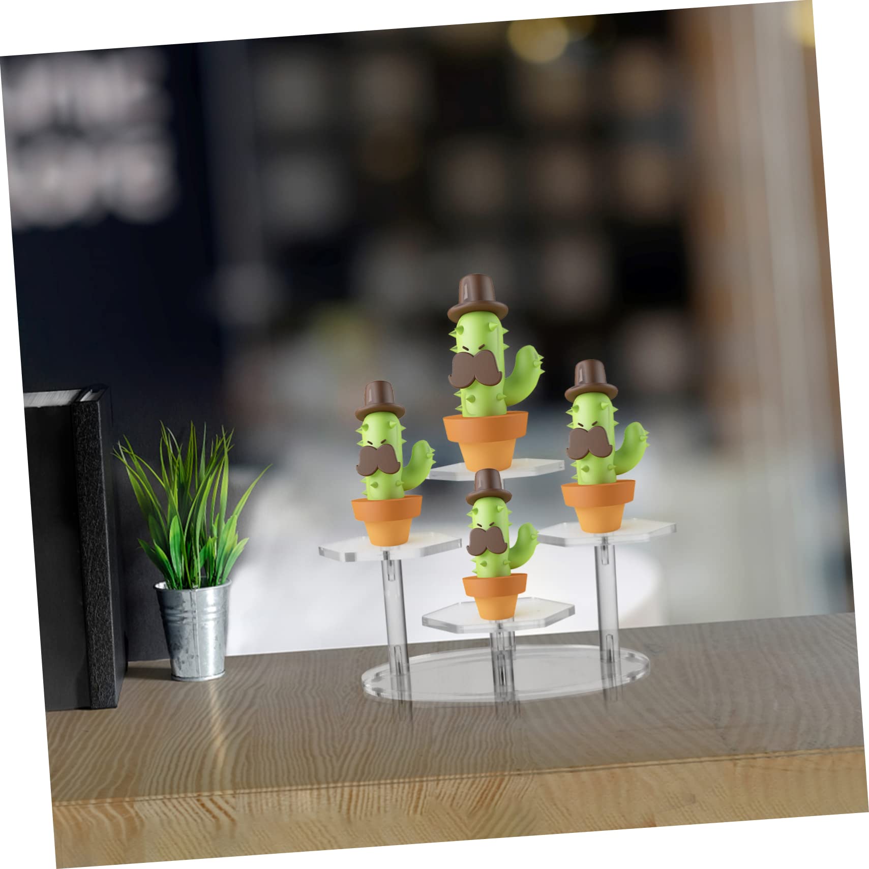 Alipis Soporte De Exhibición Vertical Acrílico Transparente 4 Capas Escalonado Acrílico Diseño Elevador para Figuras y Joyería, Uso En Hogar, Dormitorio o Escritorio, Gran Tamaño