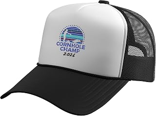 Cornhole Champion 2026, Cornhole Bags Tournament Winner Trucker Hat with Adjustable Mesh Back