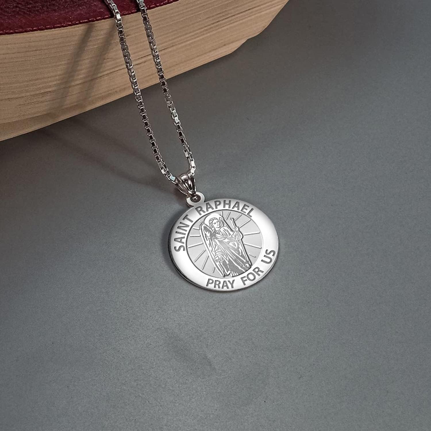 PicturesOnGold.com Saint Raphael Religious Medal Only or Medal With Engraving in Sterling Silver, 10K, or 14K Gold - Image 3