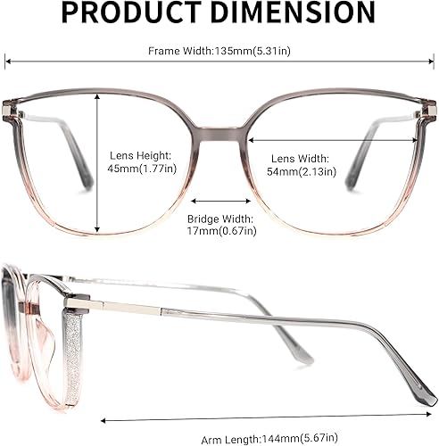 Miniatura 6 de Zeelool Gafas con filtro de luz azul, TR90 Marco de anteojos de ojo de gato para mujer Rodz ZJGT548130