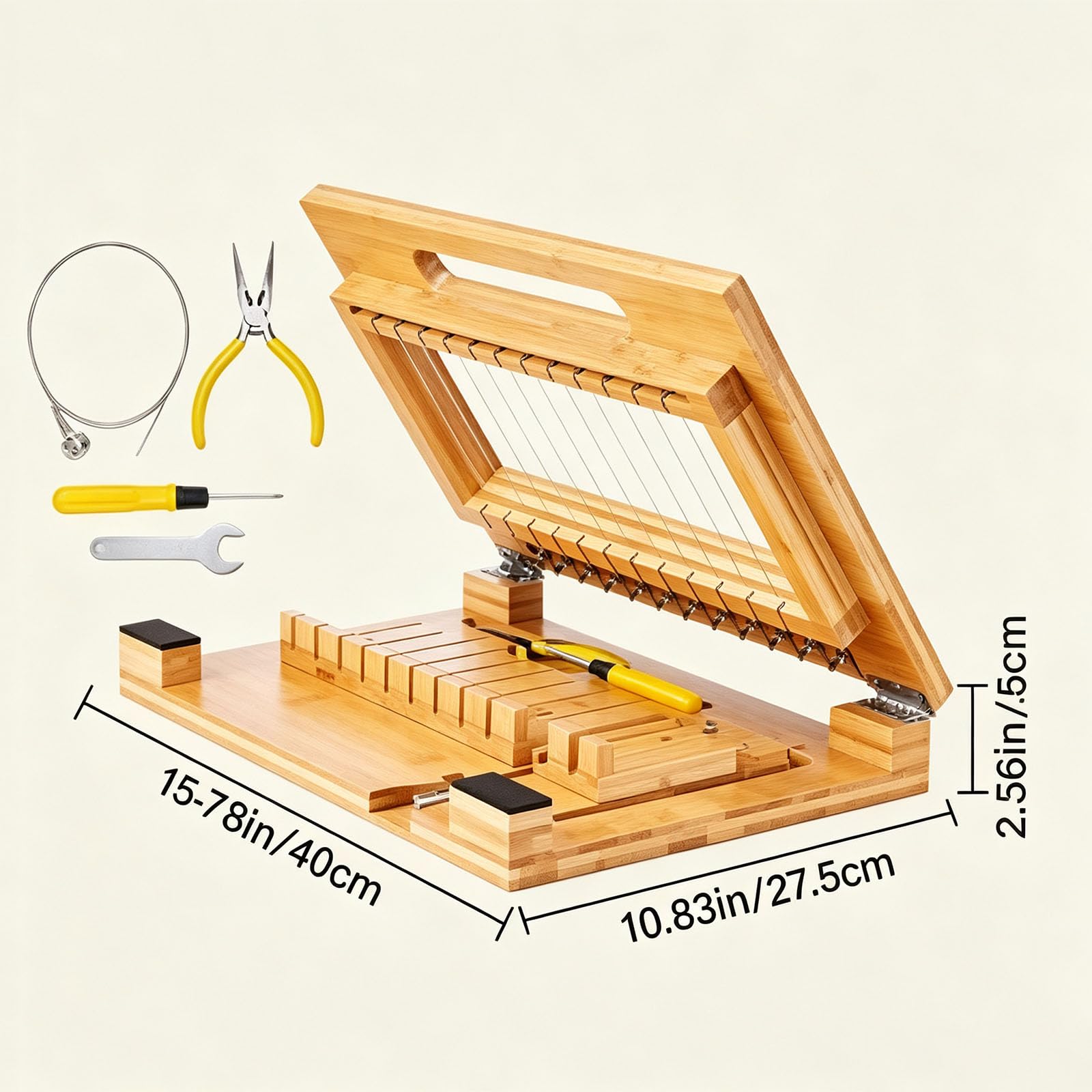Kit De Fabrication De Savon 2 En 1, Comprenant Un Coupe-savon En Bambou Et Un Coupe-fil En Acier. Permet De Couper Des Barres De Savon De 2,5 Cm (1 Pouce). Outil Idéal Pour La Fabrication