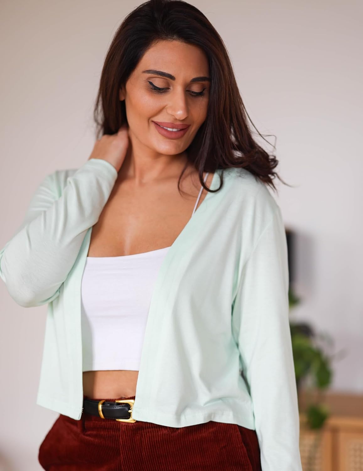 Zeagoo Women's Cropped Cardigan Shrug Summer Lightweight Cardigan Shrugs Long Sleeve Open Front Bolero Blazers - Image 3