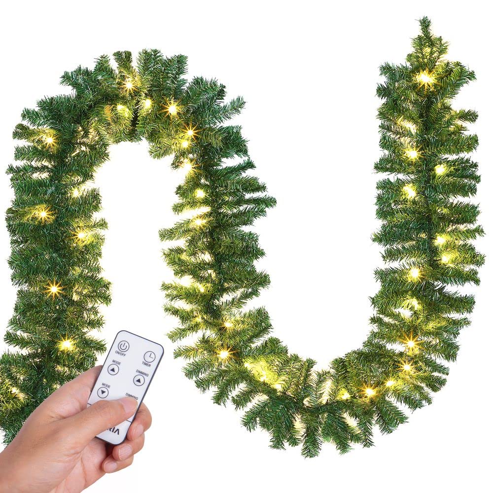 Casaria Ghirlanda di Natale 5m con Telecomando 100 Luci LED Interno Esterno Luce Festa Bianco Caldo