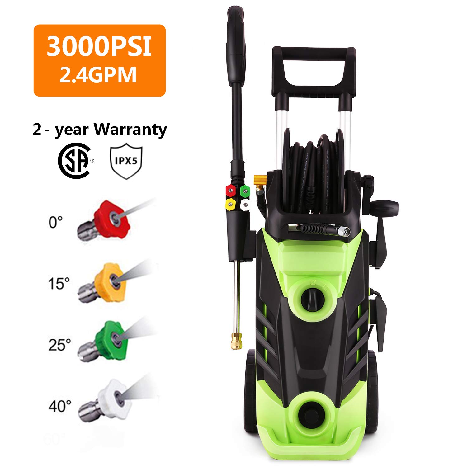 Buy Rendio 3000 PSI Electric Pressure Washer, 1800W Power Washer, 2