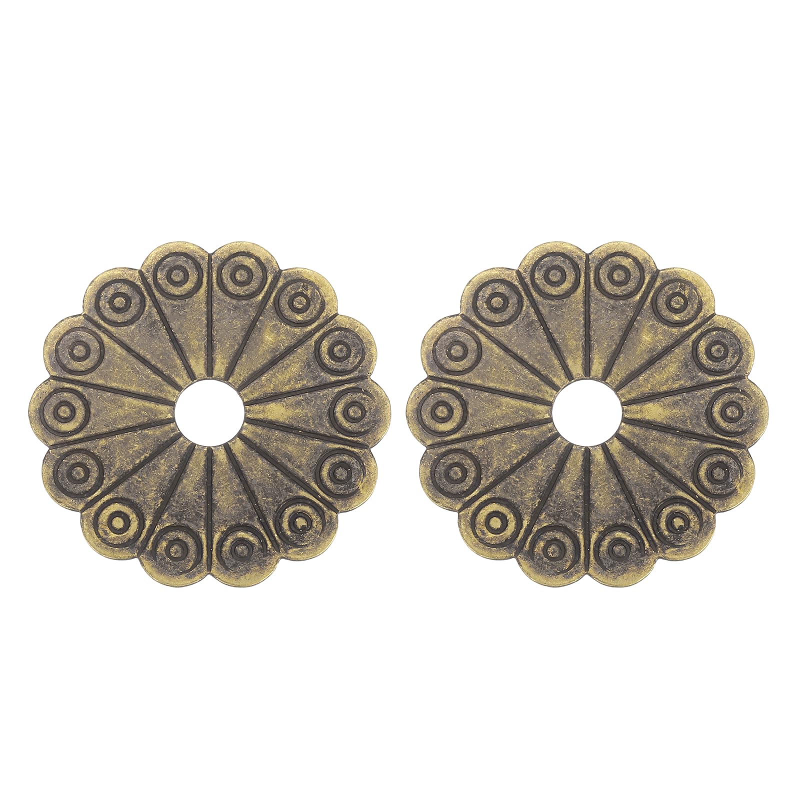 QUARKZMAN 2Pcs Placca Posteriore Pomello Mobiletto, 1.26 Pollici Forma Foglia Di Loto Placca Posteriore Ottone Guarnizioni Decorarezione Mobili Classici Fascette Per Mobile Cassetti di