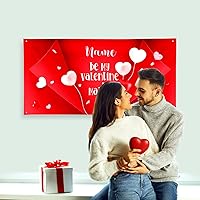 Vista 127 de Cartel de fondo personalizado para el día de San Valentín, decoración de San Valentín, letrero de vinilo con texto en inglés "Be My Valentine