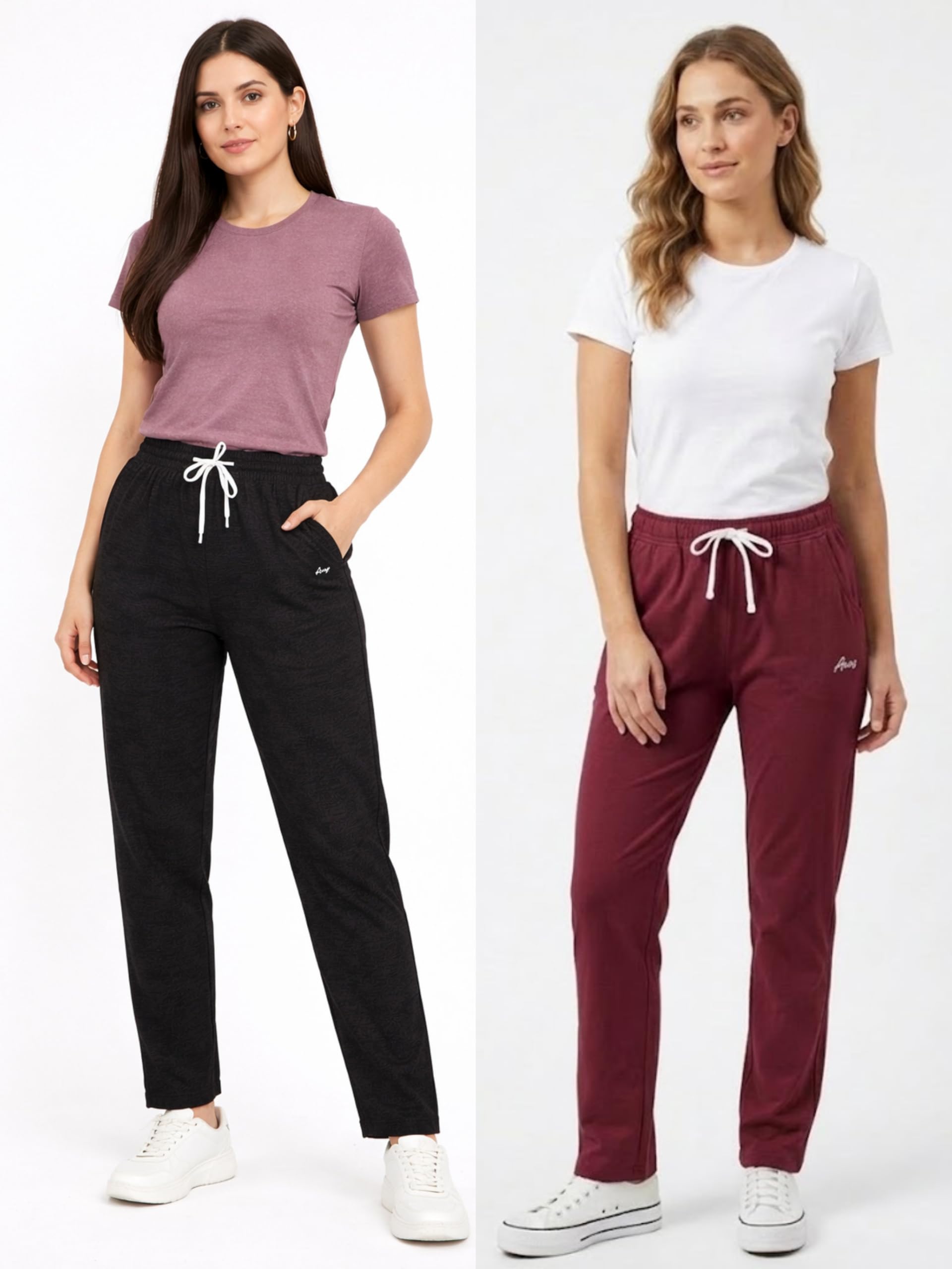 Women Regular Fit Cotton Trackpants|Lowers||Trousers Set of 1 Pc(Color May Vary)-image-47