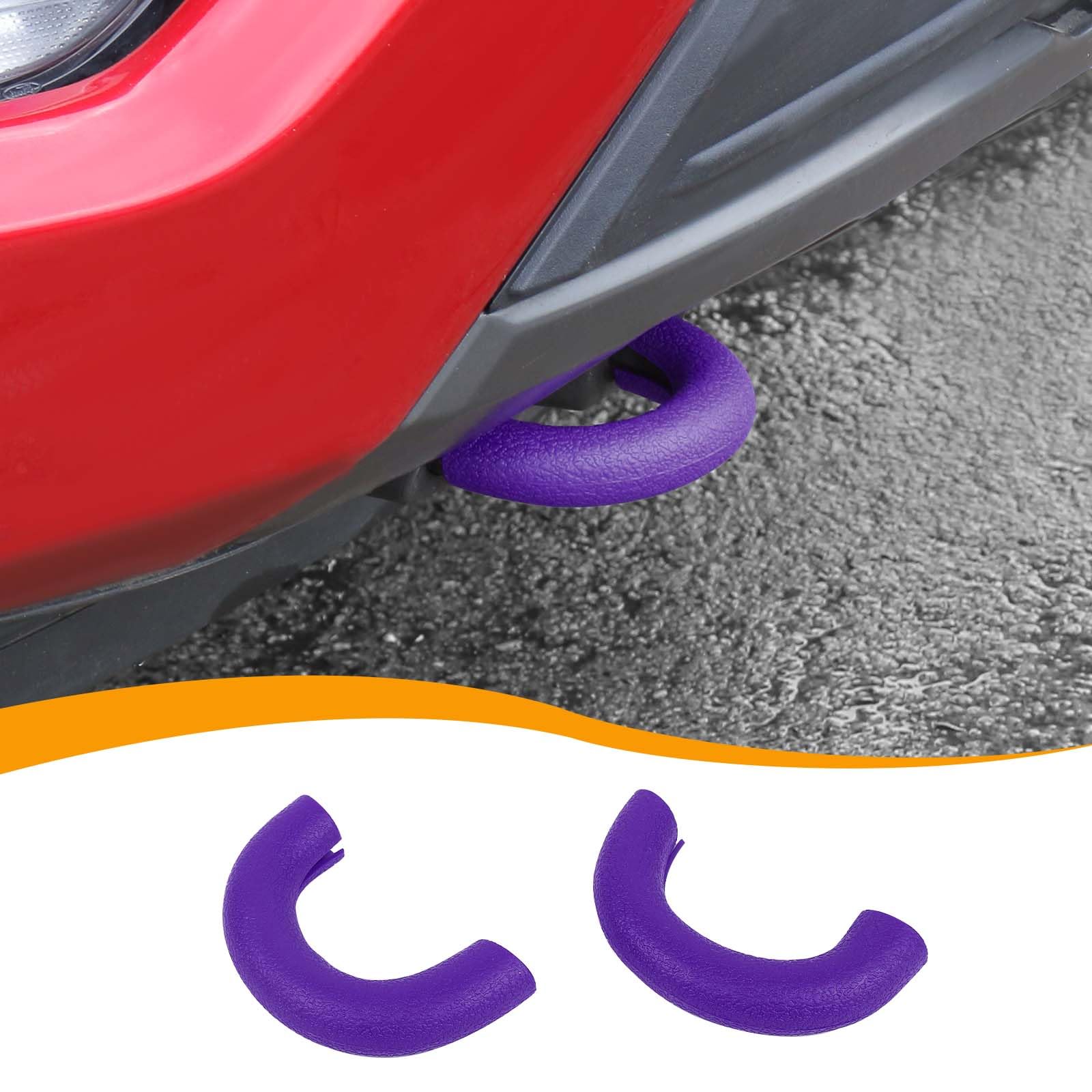 Hoolcar Tow Hook Covers Front Bumper Tow Hook Rubber Sleeve Protectors Compatible with Ford F150 2009-2024, Exterior Accessories, Purple