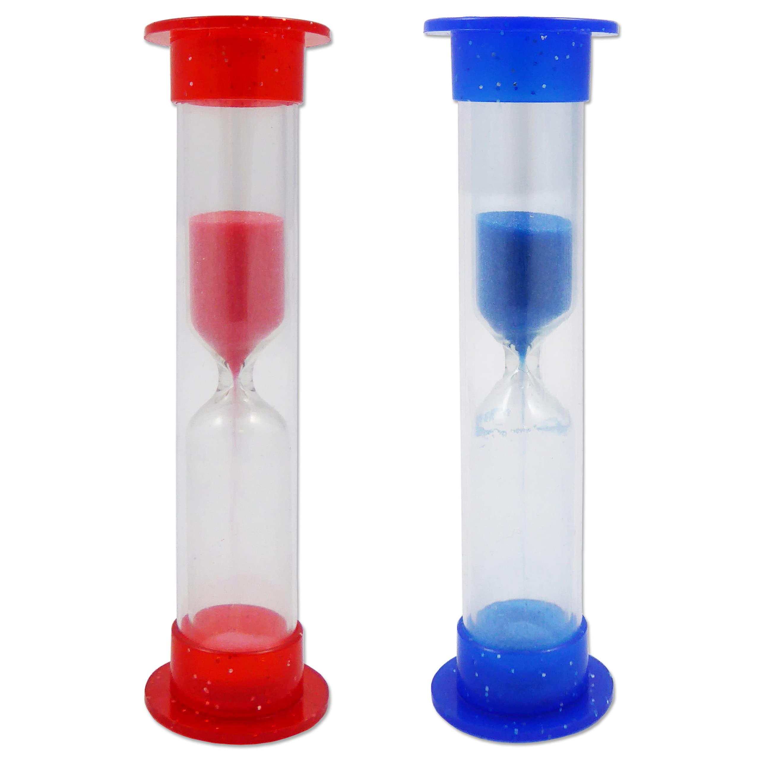 Dental Aesthetics Blue & Red 2 X Glitter Timer - 2 Minute Sand Toothbrush Timers (Blue & Red)
