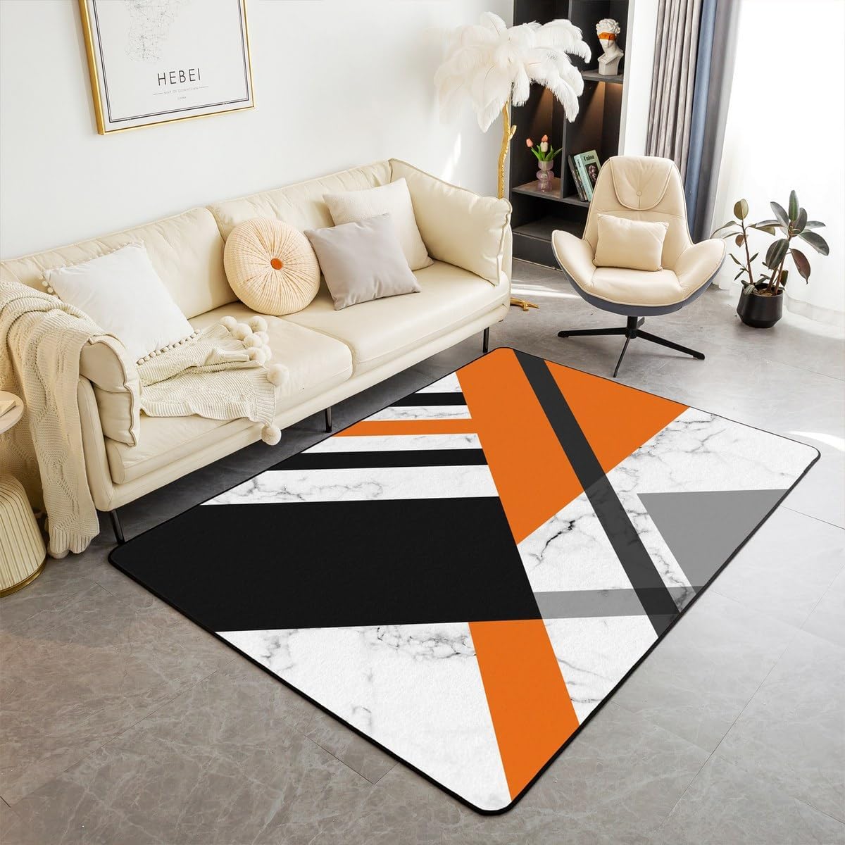 Lime Green Grey Carpet Green Black White Geometric Area Rug 5x7 Patchwork Triangle Stripe Accent Rug Set for Kids Adults Abstract Marble Decorative Rug Bedroom, Living Room, Bedside Decor