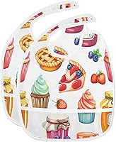 Vista 16 de MCHIVER Baberos de bebé para bebé niño y niña, delantal de alimentación impermeable, babero de algodón para comer alimentos, 2 paquetes