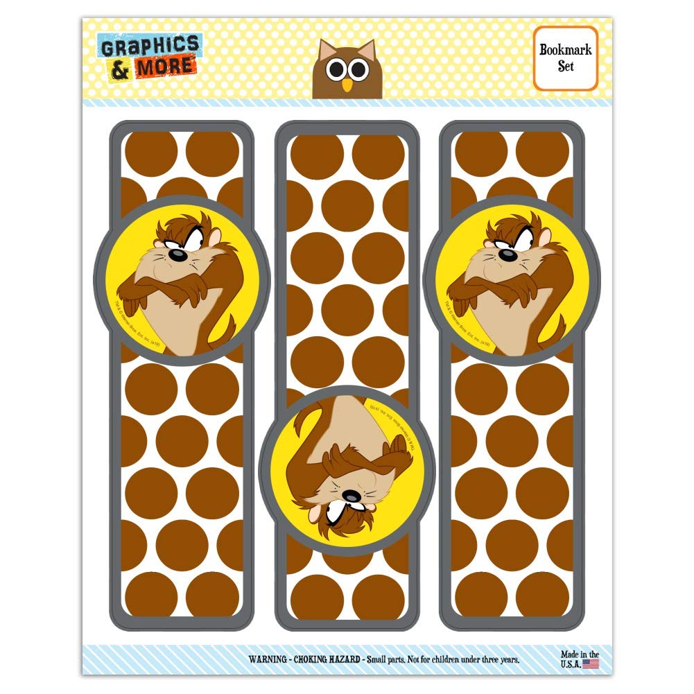 Looney Tunes Taz Set of 3 Glossy Laminated Bookmarks