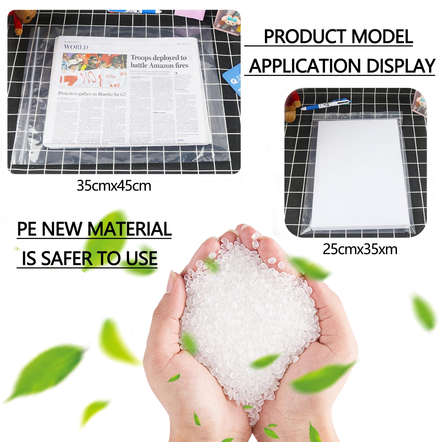 Rshuhx 80pcs Resealable Clear Grip Seal Plastic Bags, Heavy Duty 160μm 30cmX40cm for Books Documents, Clothes, Jackets - Image 4