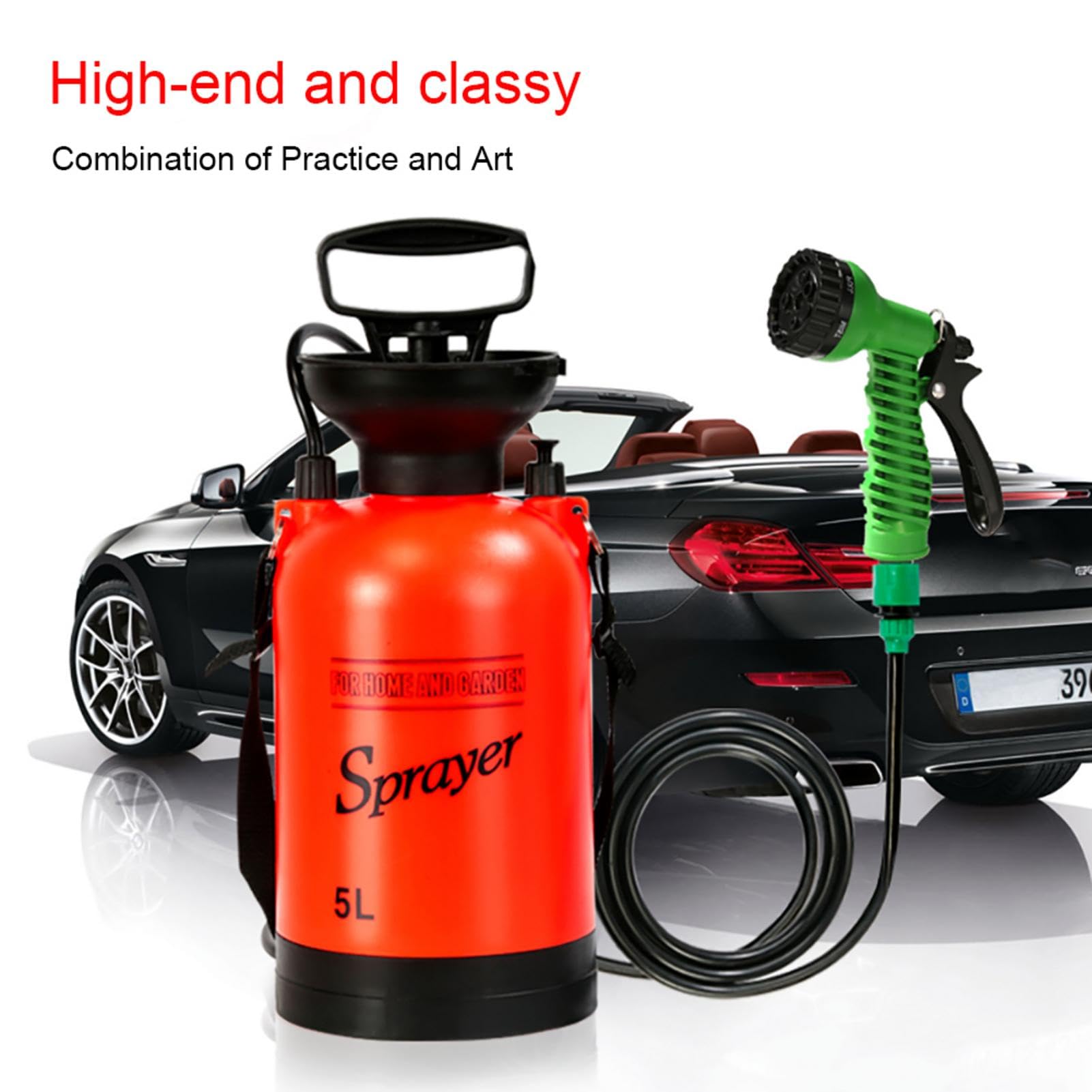 Spruzzatore per pompa pressione da giardino, 5 l/8 l, pompa manuale | idropulitrice portatile ad alta pressione, pompa manuale, spruzzatore ad acqua, spruzzatore pressione per giardino con tracol