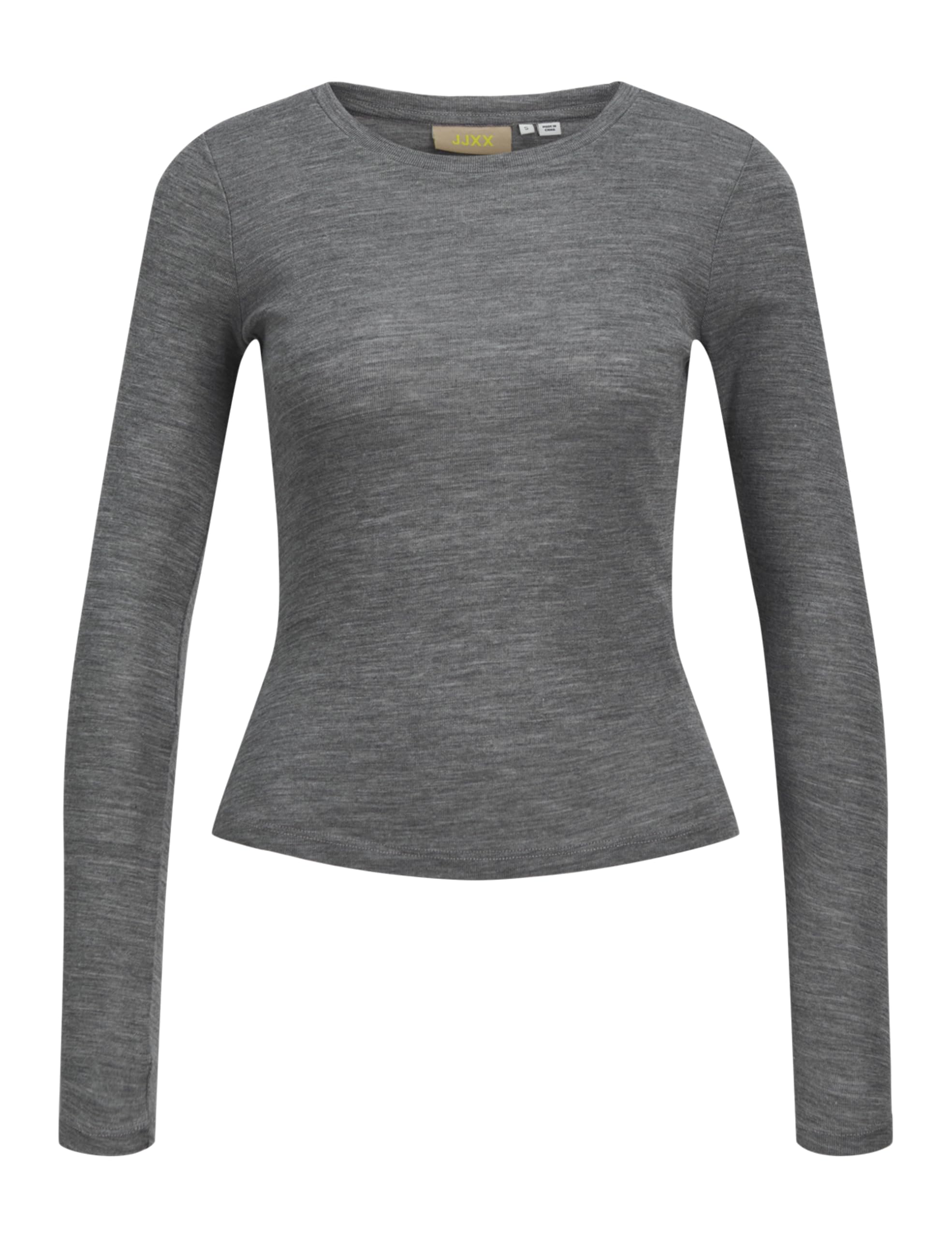 JJXX Women's Jxzoe Str Ls Wool Tee JRS Sn Longsleeve T-Shirt, Medium Grey Melange, L