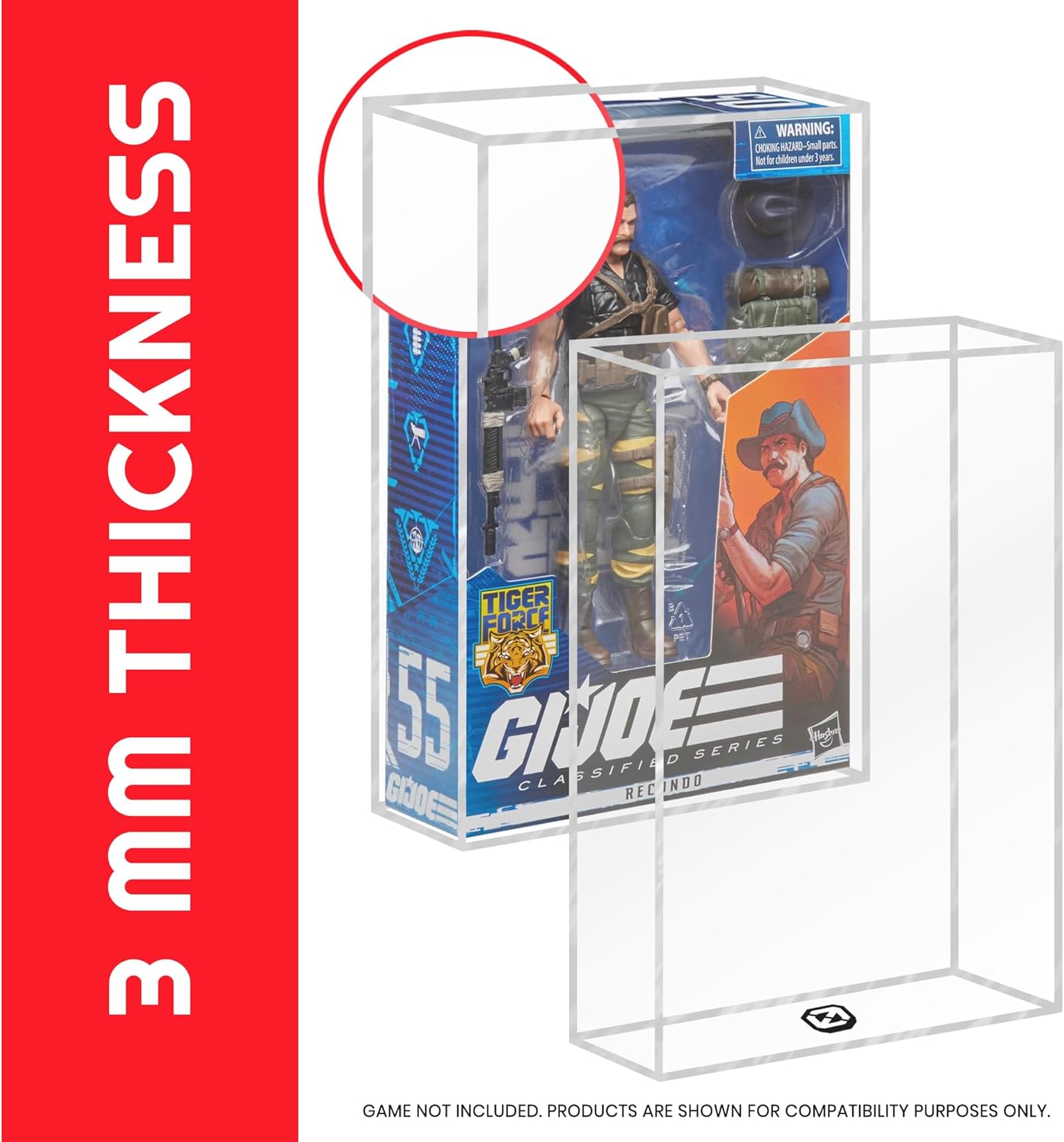 EVORETRO Action Figure Display Case Protector Compatible with GI Joe 6-Inch Classified Series Action Figures - 2-Pack, Anti-UV Thick Durable Clear Acrylic Box, Lasts for Years to Come!
