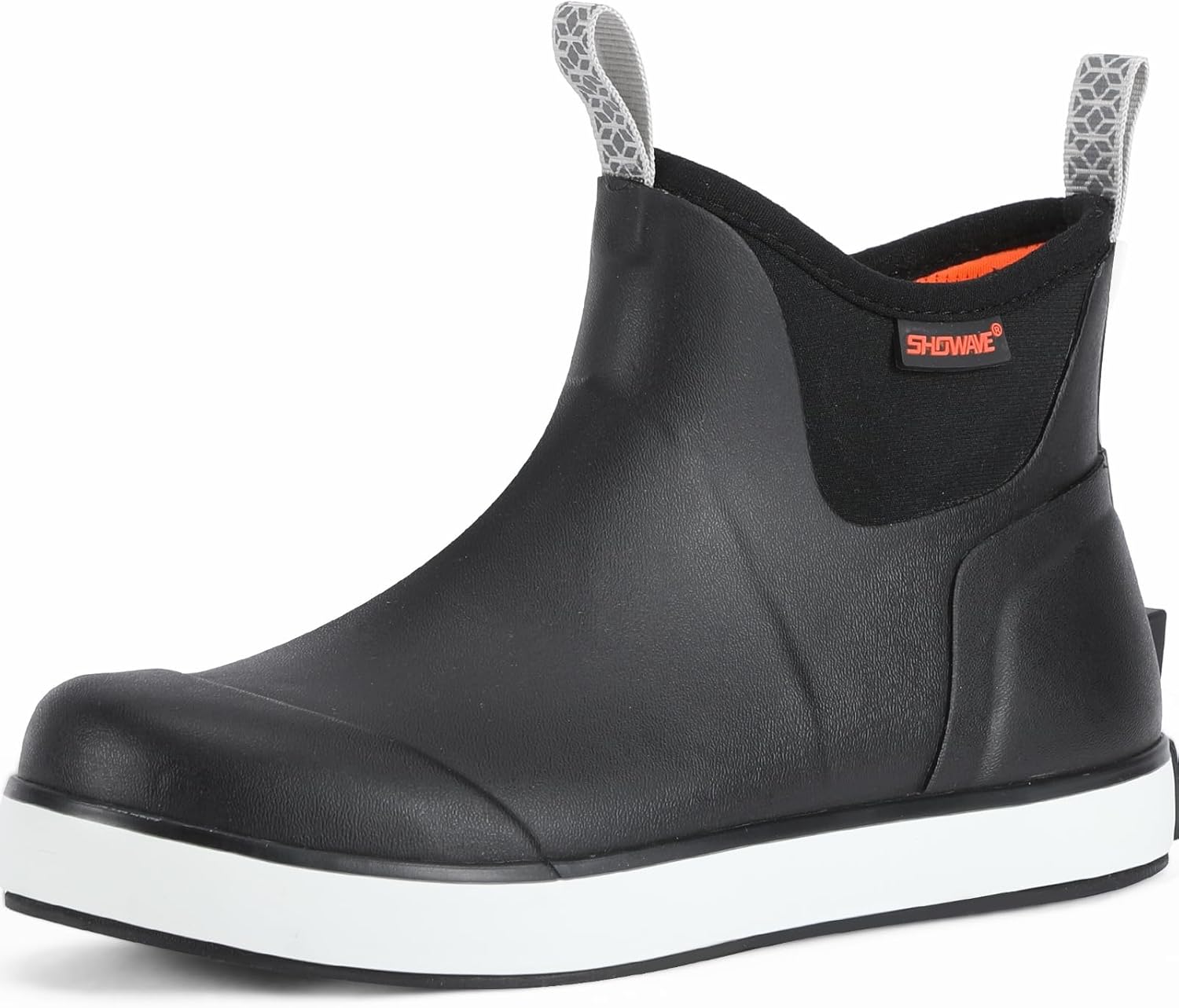 Showave Kid's Rain Boots Girl's Deck Boots Waterproof Boy's Rain Boot Non Slip Neoprene Rubber Boot Ankle Mud Booties