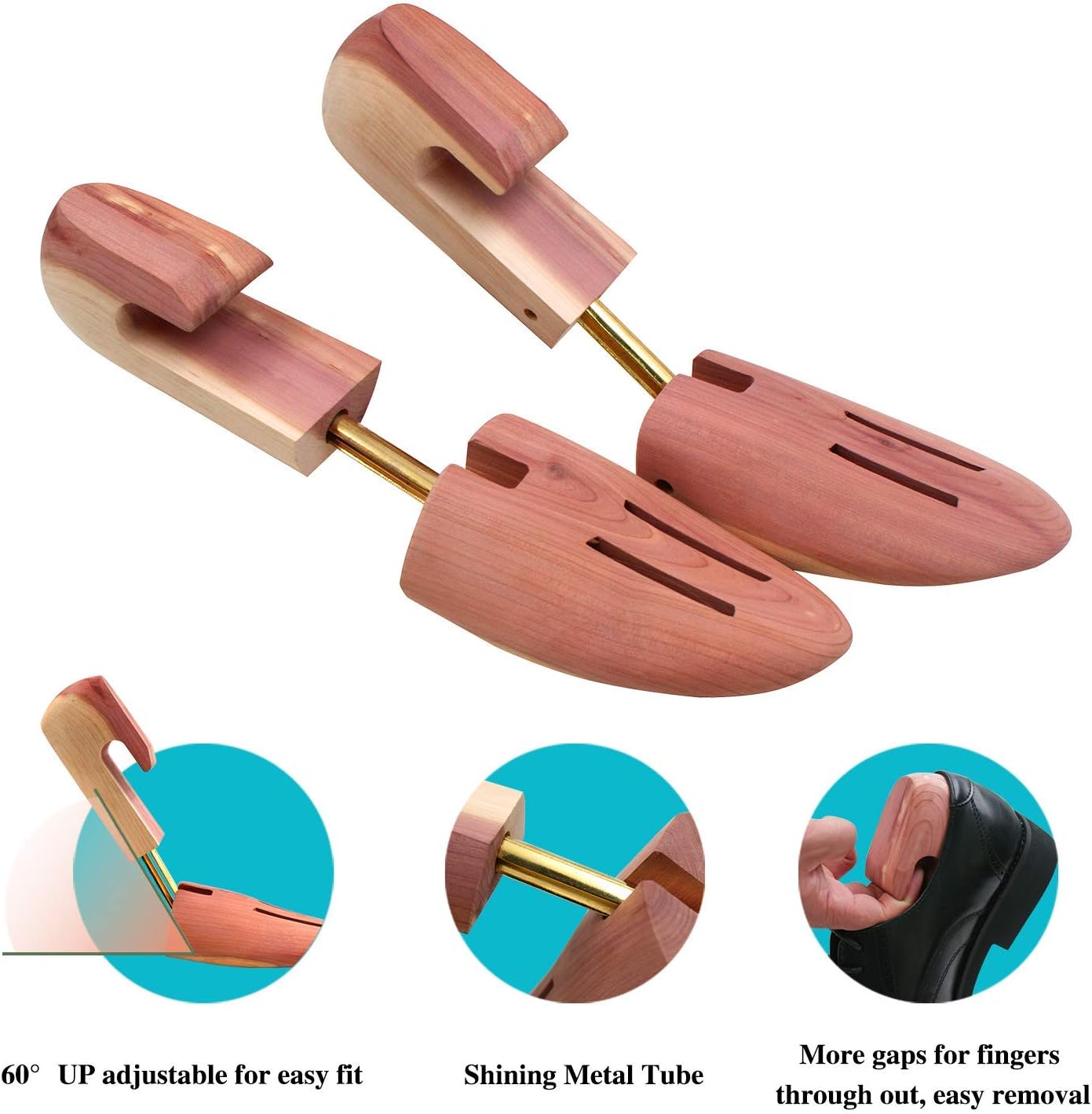 Men's Red Cedar Wood Shoe Tree Single Tube 2 Packs