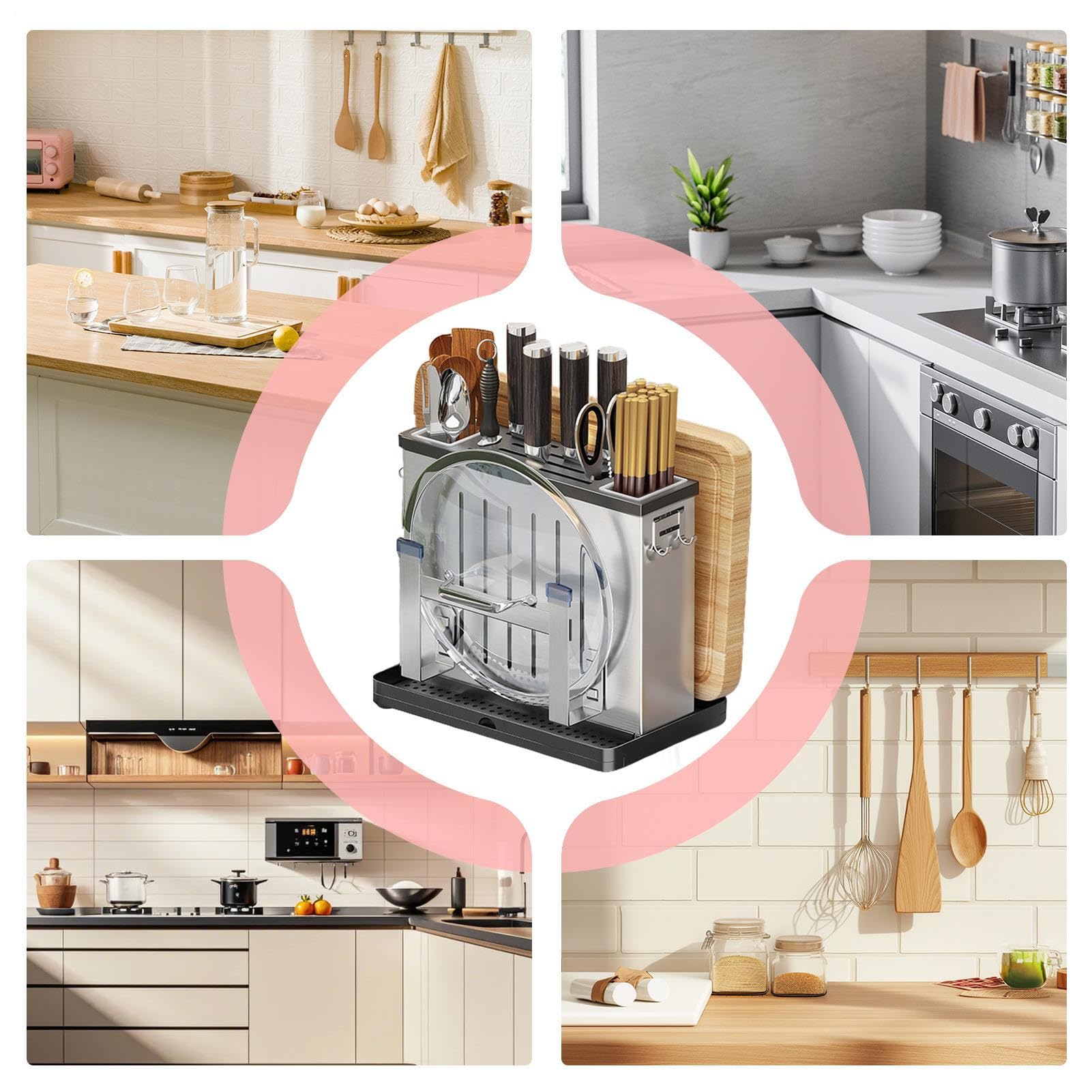 Soporte Para Tablas De Cortar Organizador De Utensilios De Cocina Sin