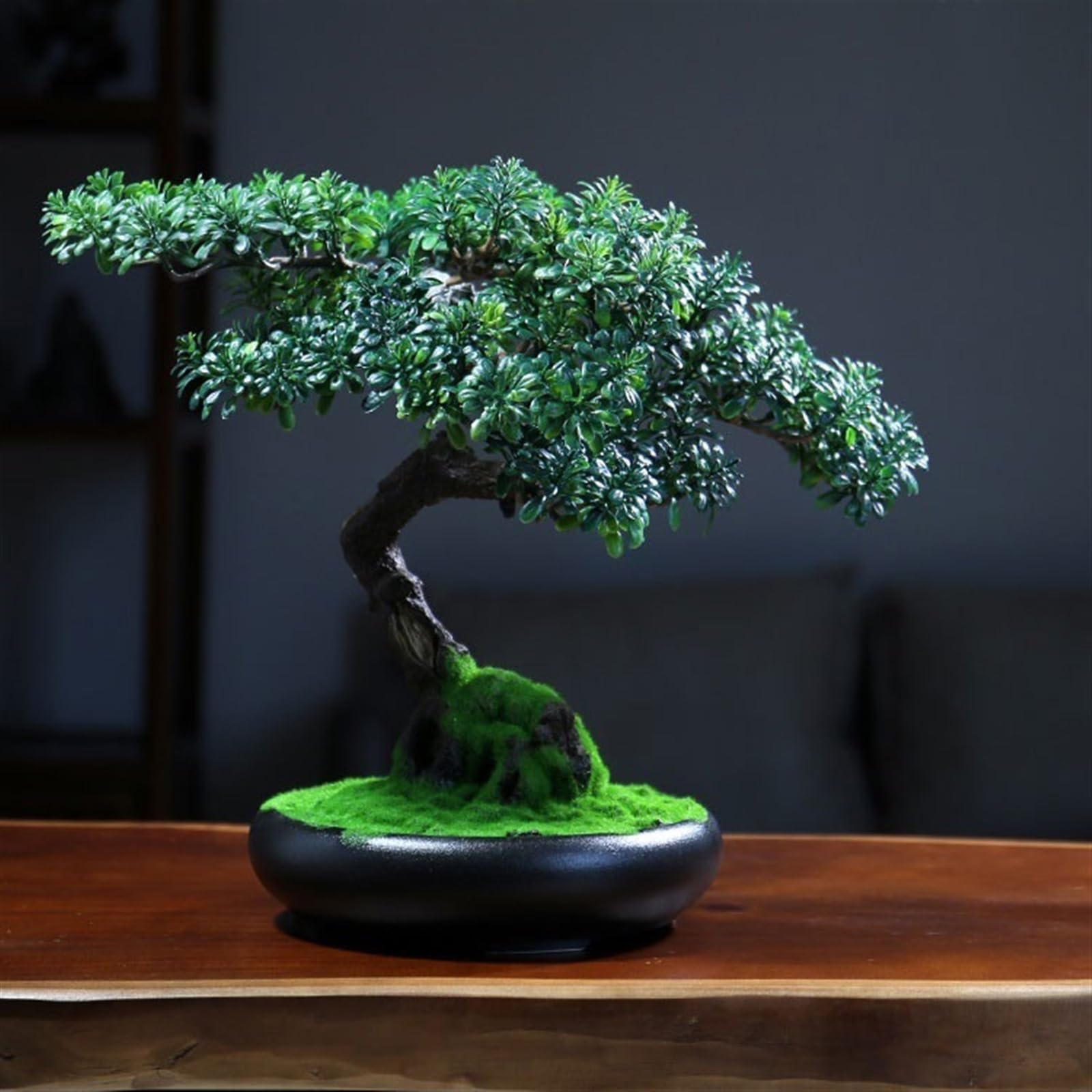 Symulowane rośliny doniczkowe Biuro Pulpit Krajobraz Fałszywe Zielone Rośliny Dekoracyjny Salon Doniczkowe Drzewo Nowe Chińskie Feng Shui Symulacja Bonsai Ozdoby Dekoracje wnętrz