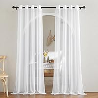 NICETOWN White Voile Sheer Curtains 84" Long Grommet Top - Light Filtering Airy Lightweight Panels for Bedroom Living Room (2 Panels, 54x84")