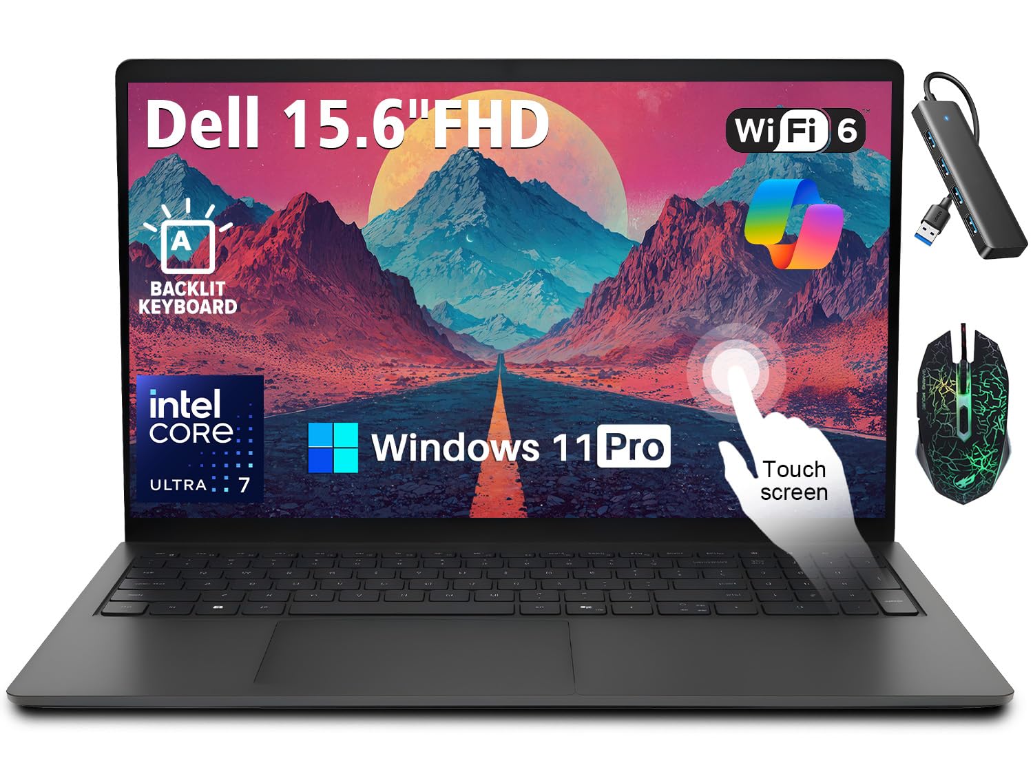 Amazon.com: 15.6'' FHD Dell Touchscreen Laptop,Intel Ultra 7 255U
