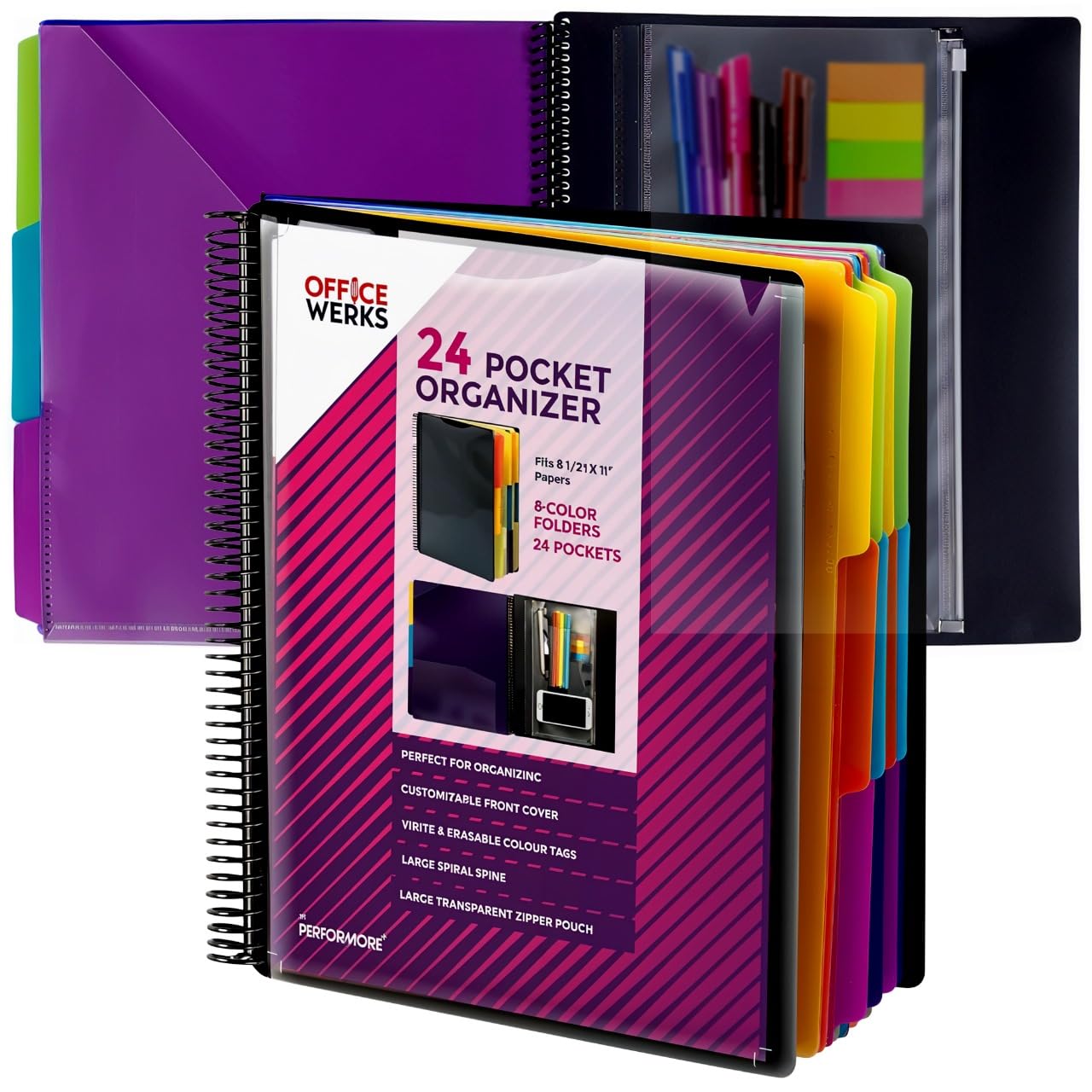 BRIEFING EXPANDER A4 　MADE.IN.USA 2WAY Amazon.com : Performore 24 Pocket Spiral Project Organizer