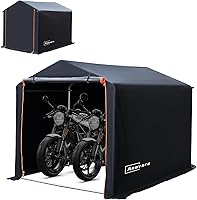 IRILIA Bike Storage Shed Tent 5.25x7.2FT Waterproof Outdoor Shelter for 2-5 Bikes, Motorcycles, Garden Tools - Black Large
