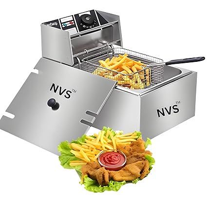 Nvs 6L Deep Fryer Stainless Steel, Thermostat, Detachable Parts | Home & Commercial 6 L Electric Deep Fryer