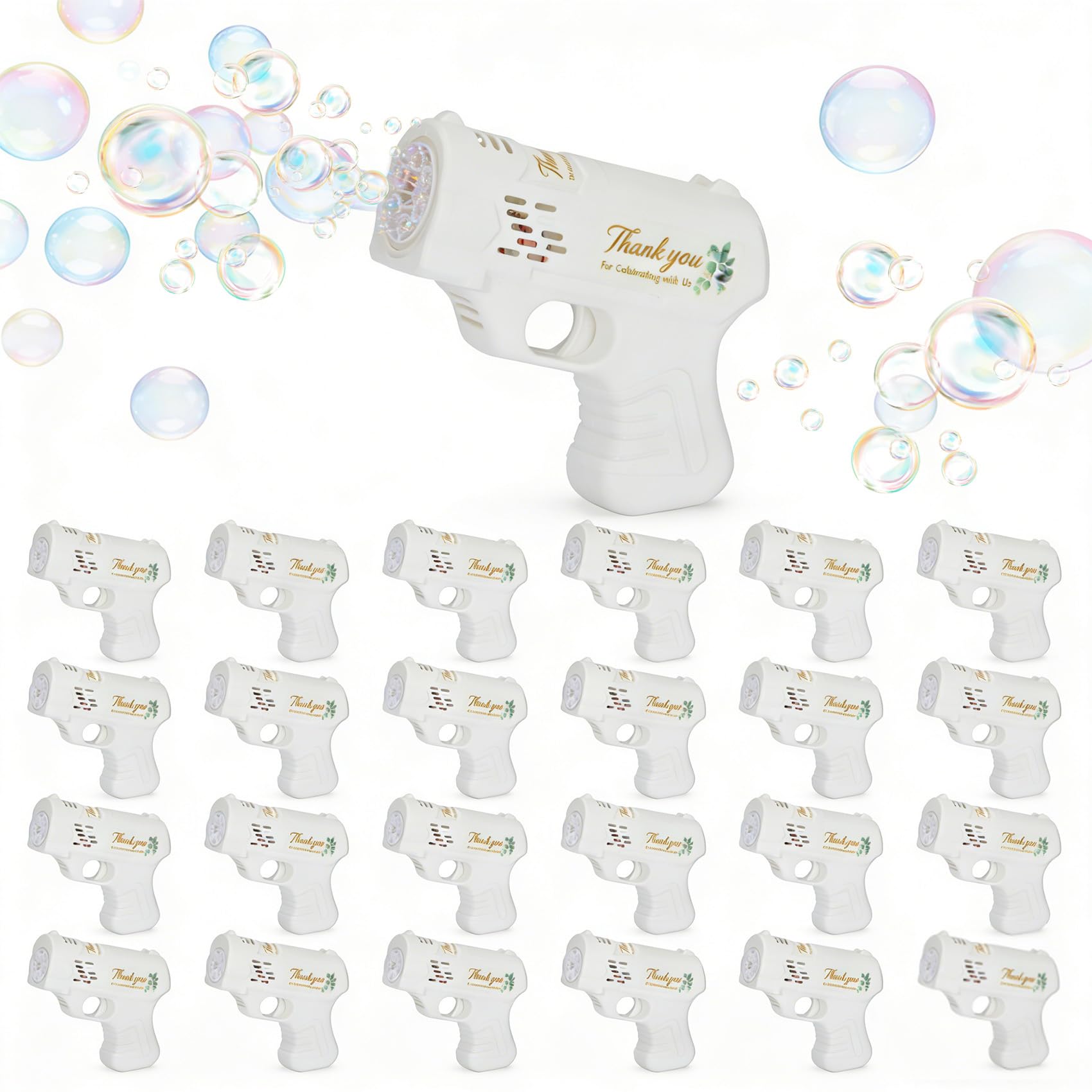 View 1 of 24 Pack White Bubble Guns for Wedding