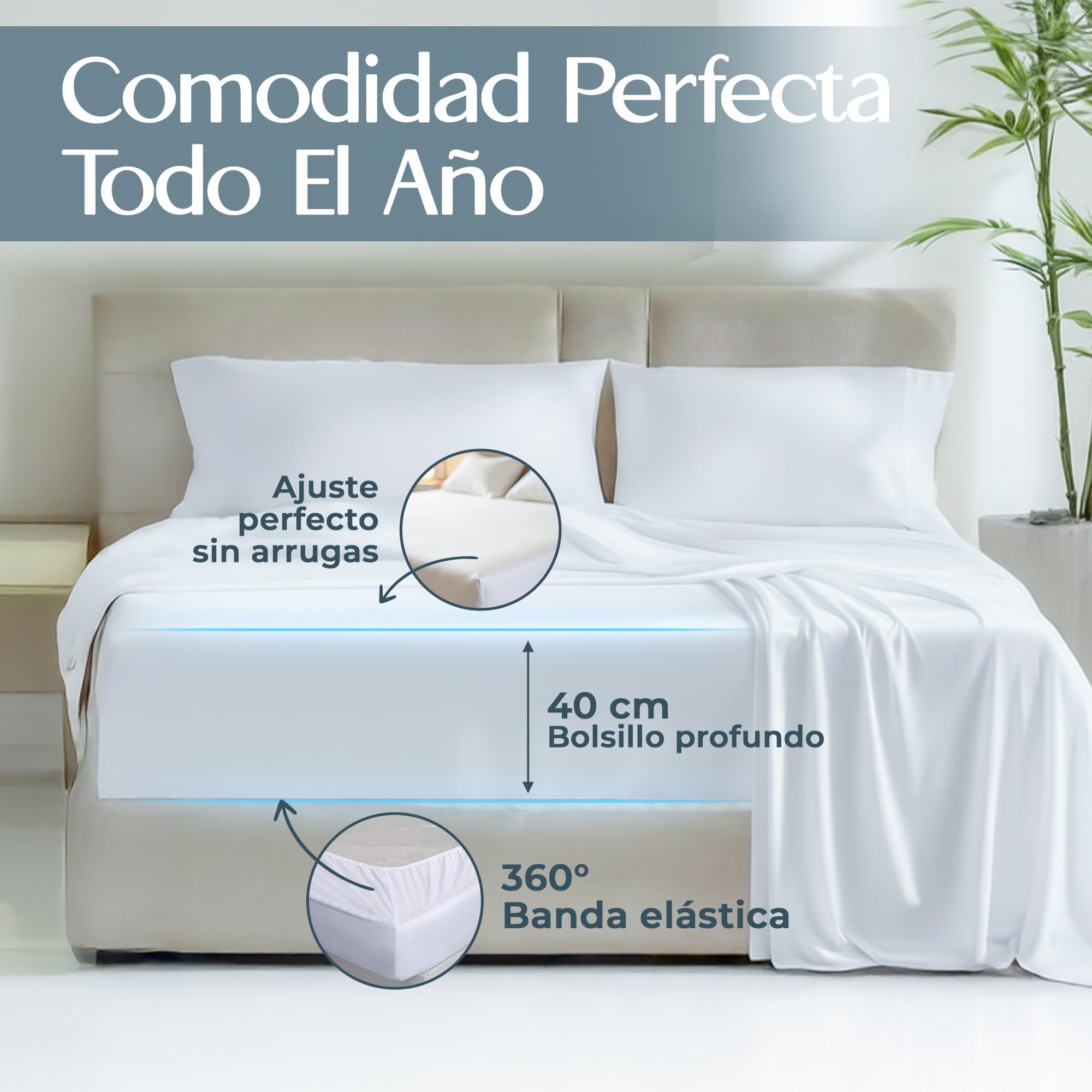 ONIROS Home Sabana Bambu Bajera Ajustable de 90x190/200 ORGÁNICA SATÉN de 300 Hilos, Sabanas Bambu Antiacaros, Hipoalergénica, Sostenible, Sábanas Termorreguladora (Sabanas de Saten, Gris Suave)