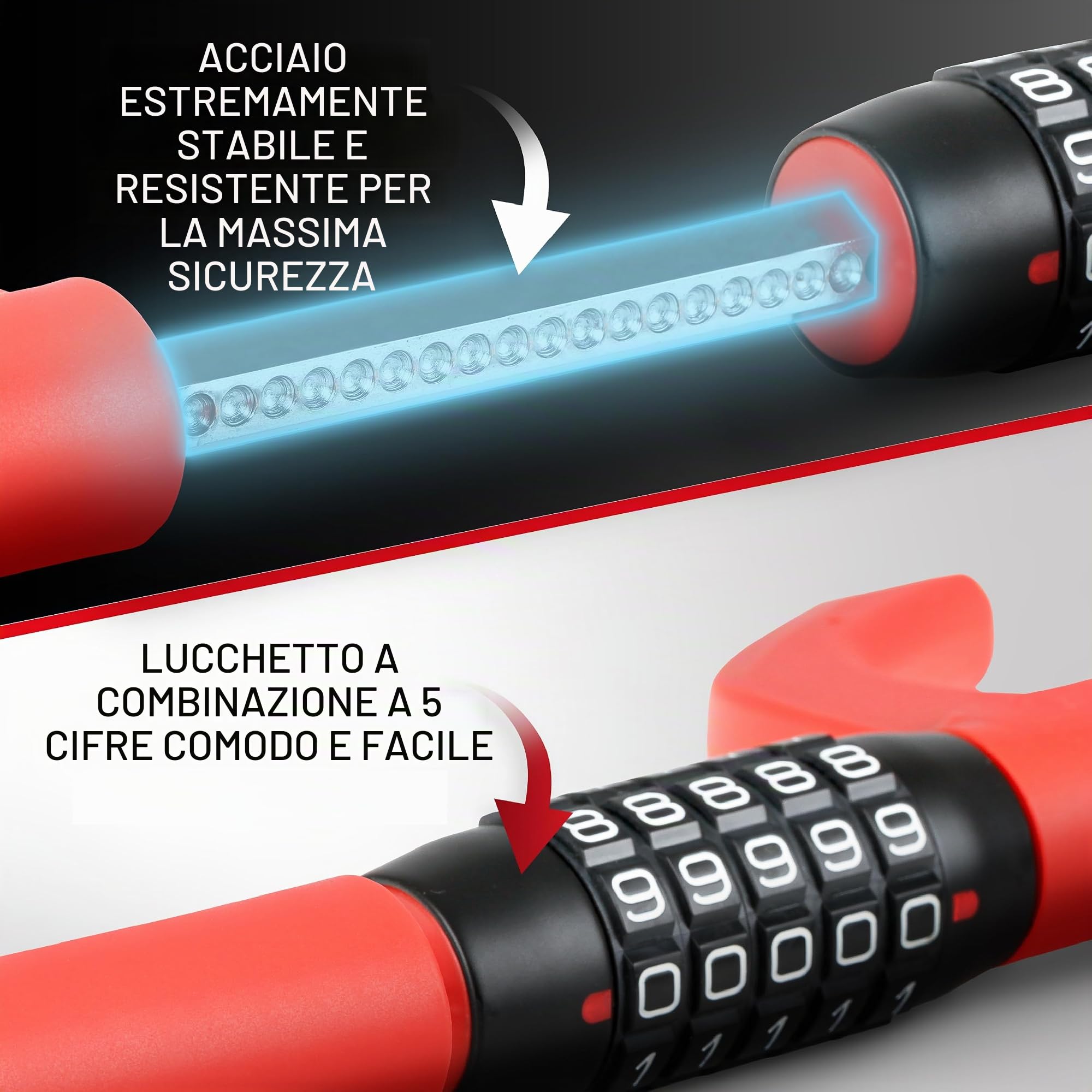 HEYNER® Blocco volante con serratura a combinazione, compatto, immobilizzatore, protezione antifurto per auto