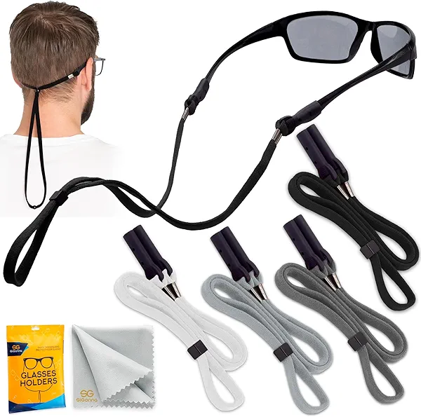 SIGONNA Eye Glasses Holder - Around Neck for Men & Women - Glasses Strap Lanyard - Sunglass & Eyeglasses Holder (White,Light Gray,Dark Gray,Black)