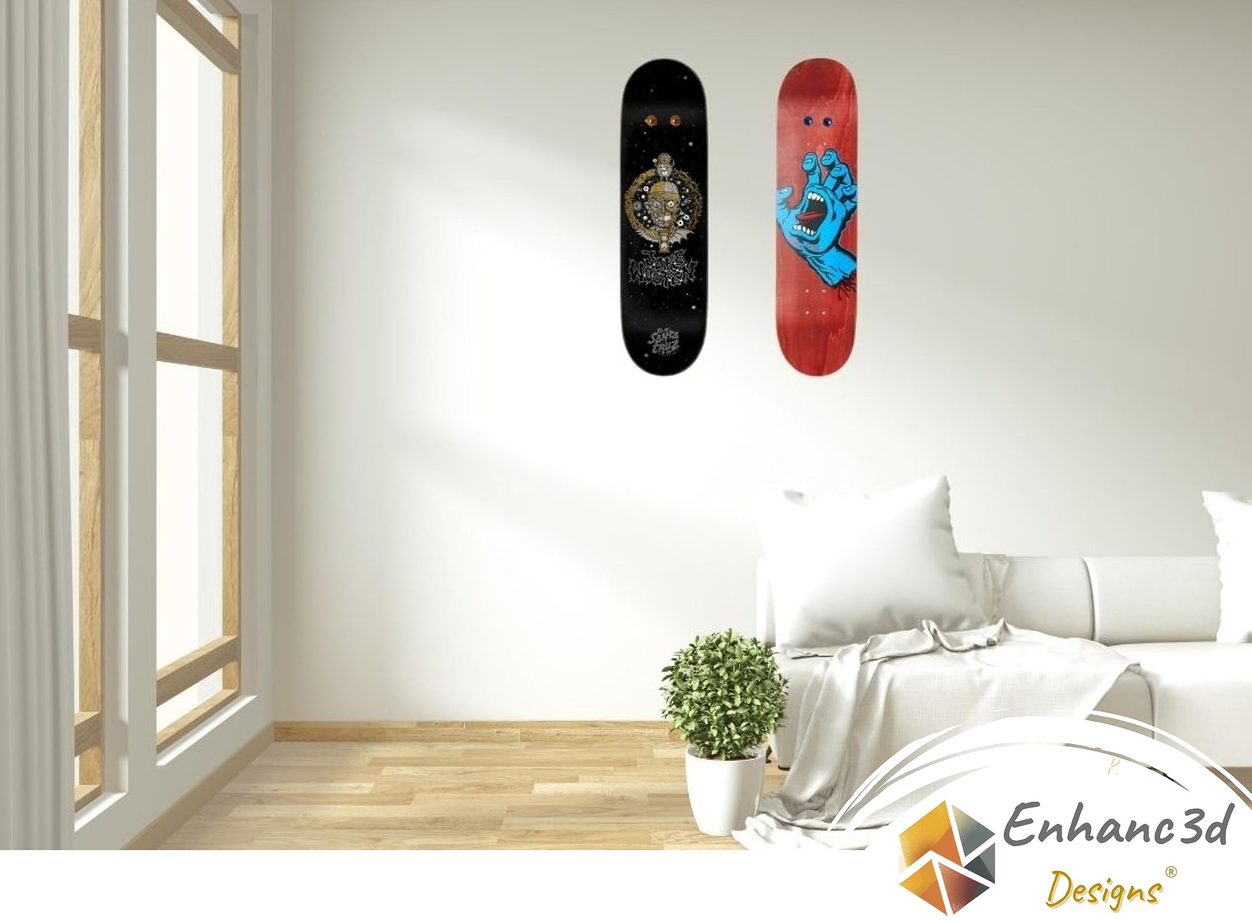 InchMall Support Mural De Skateboard Pour Planches Et Outils - Rangement Robuste En Bois De Pin