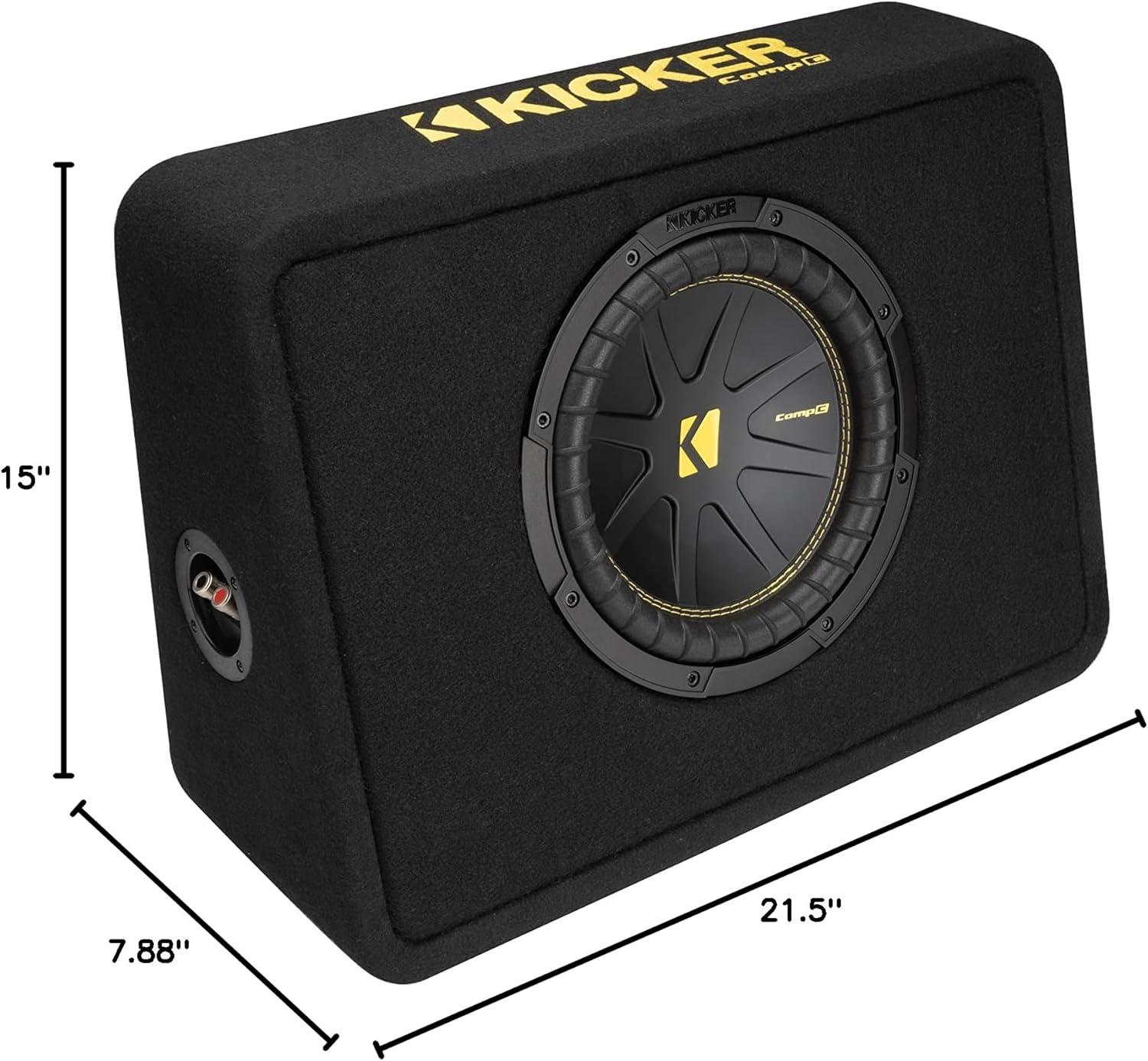KICKER 50TCWC104 CompC 10" Subwoofer in Thin Profile Enclosure 4-Ohm