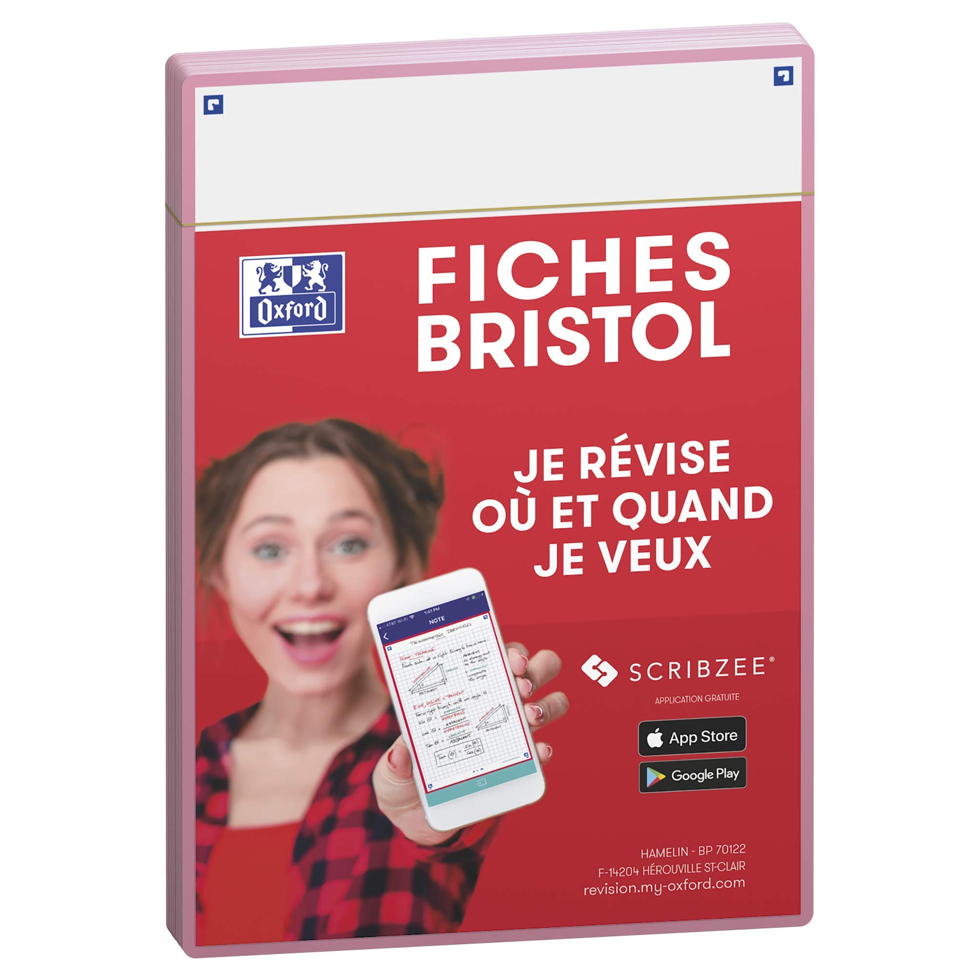 Oxford Révision 2.0 Bristol Sheets Pack of 50 a5 Pink