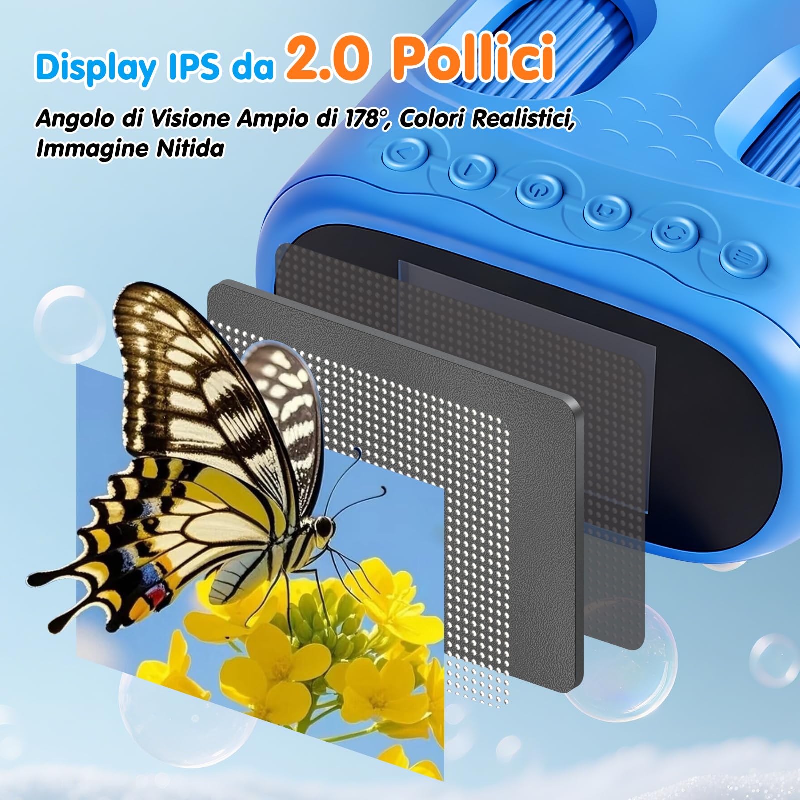 2 in 1 Microscopio Bambini e Telescopio, Microscopio Digitale Bambini con Scheda 32GB, 1000X Microscopio Portatile con Schermo IPS da 2,0 Pollici e 8 Luci LED, Regalo per Bambini dai 3 Anni