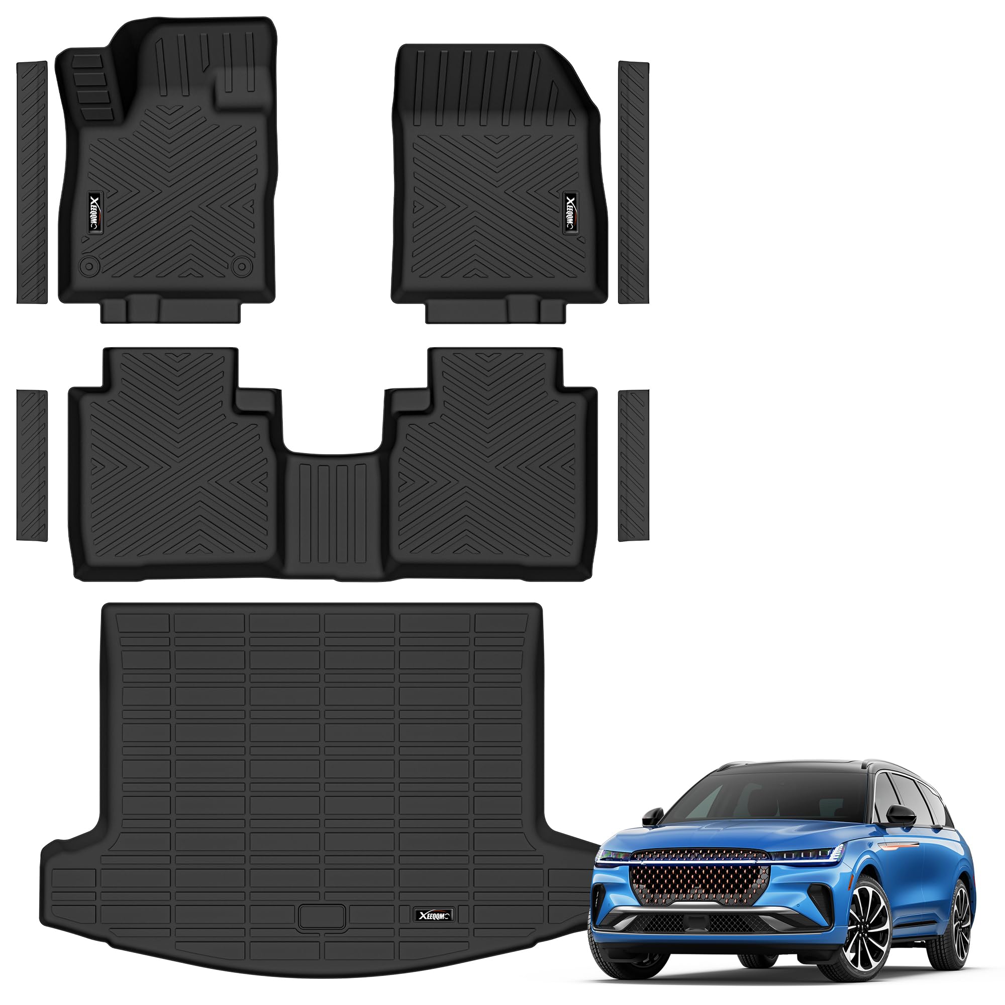 Floor Mats & Trunk Mat for 2024 2025 2026 Lincoln Nautilus All Weather TPE Protection Floor Liners Full Set with Cargo Liner for 2024 2025 2026 Lincoln Nautilus Accessories