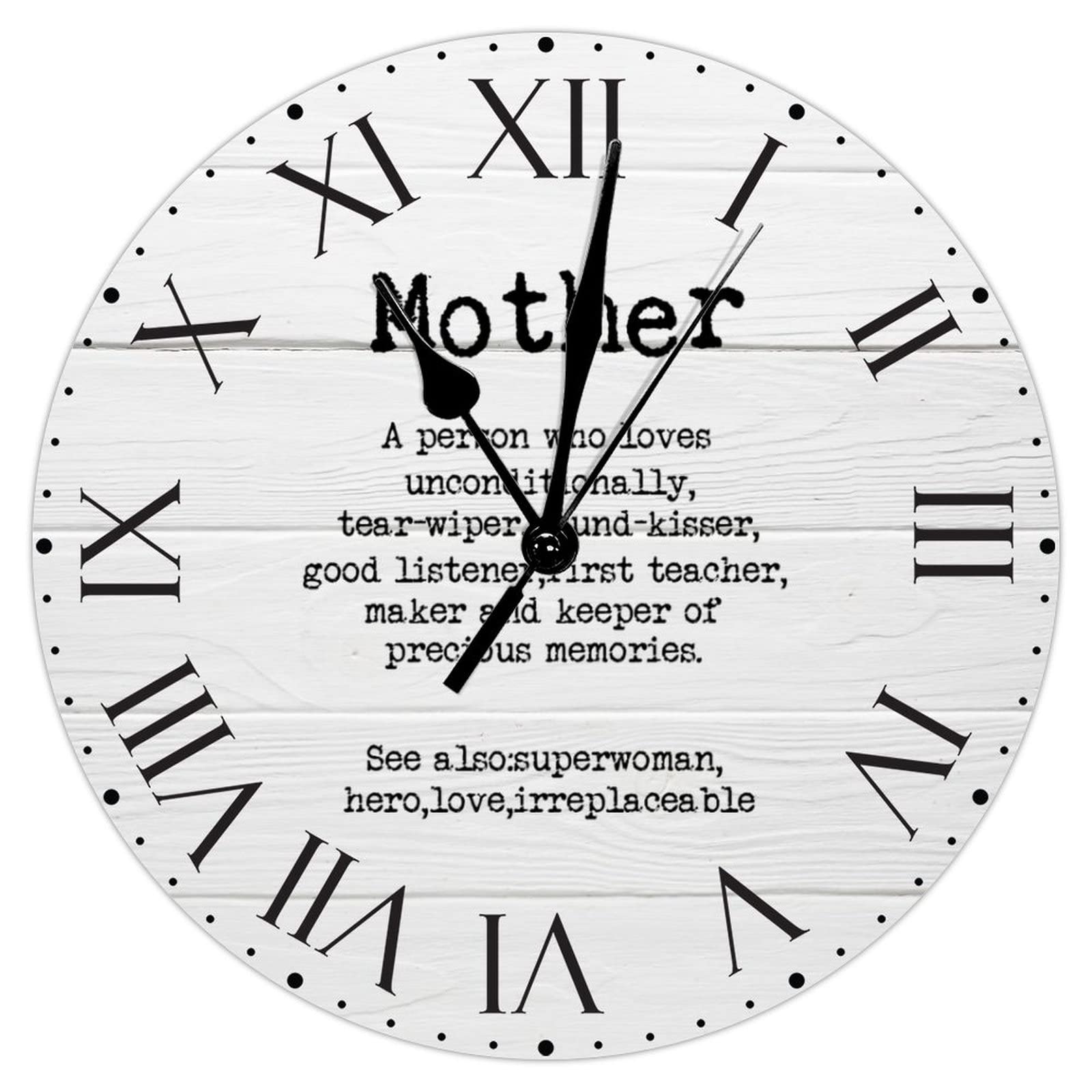 Horloge murale PVC chiffres romains impression d'art typographie