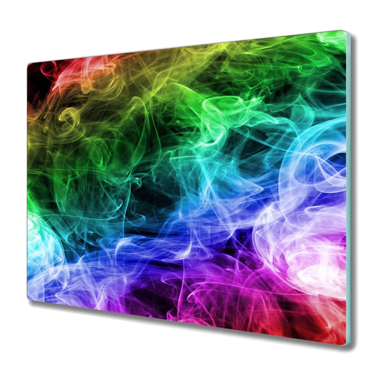 Coloray Tagliere Copertura Piano Cottura 60x52cm Vetro Temperato Cucina - Fumo Multicolore
