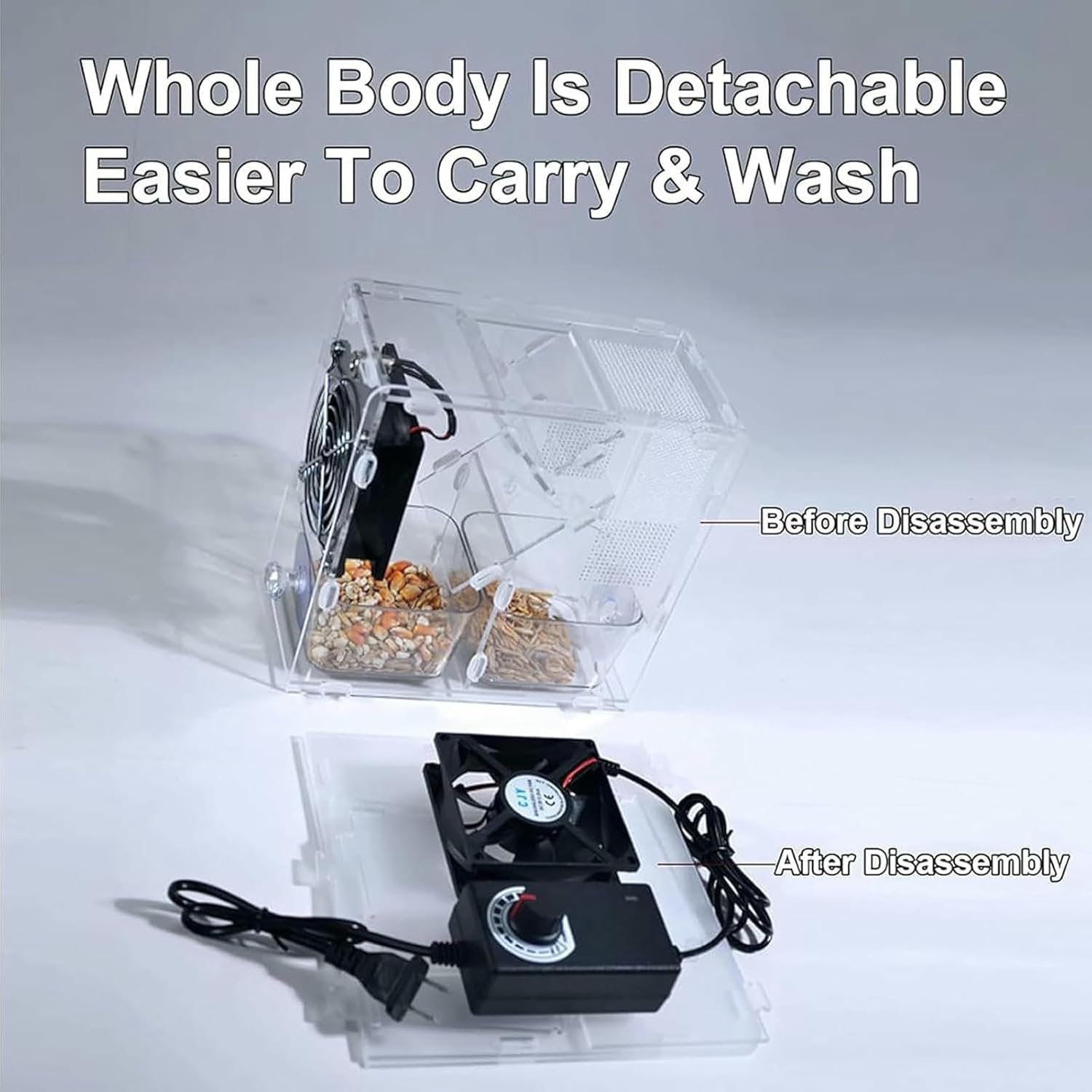 Bird Feed Blown Shell Splitter, Electric Grain Blown Shell Machine, Adjustable Wind Speed/Removable and Washable/Fully Transparent Acrylic Design