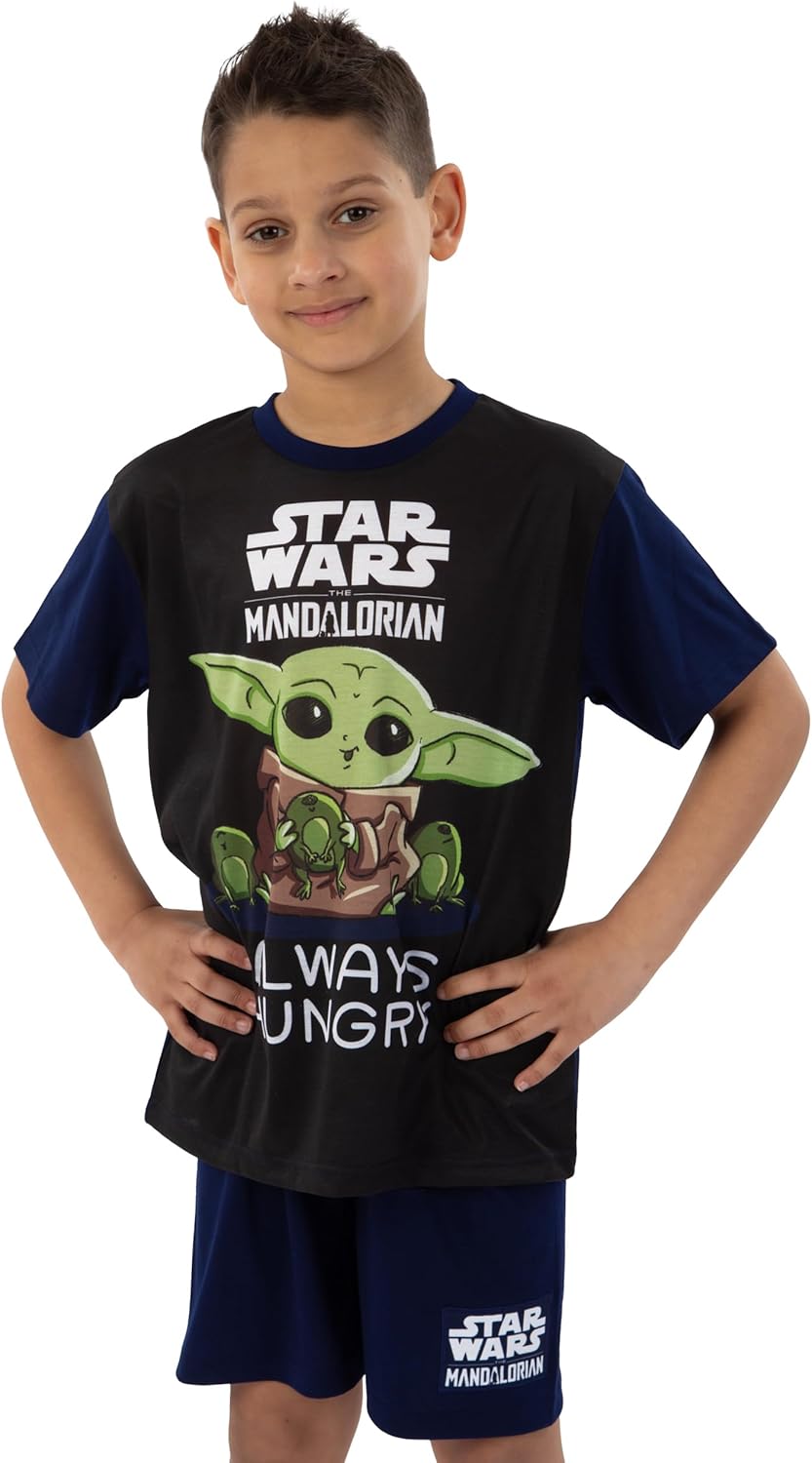 STAR WARS Pajamas, Grogu Boys Pajamas, The Mandalorian Summer Pjs, Short Sleeve Boys Pjs