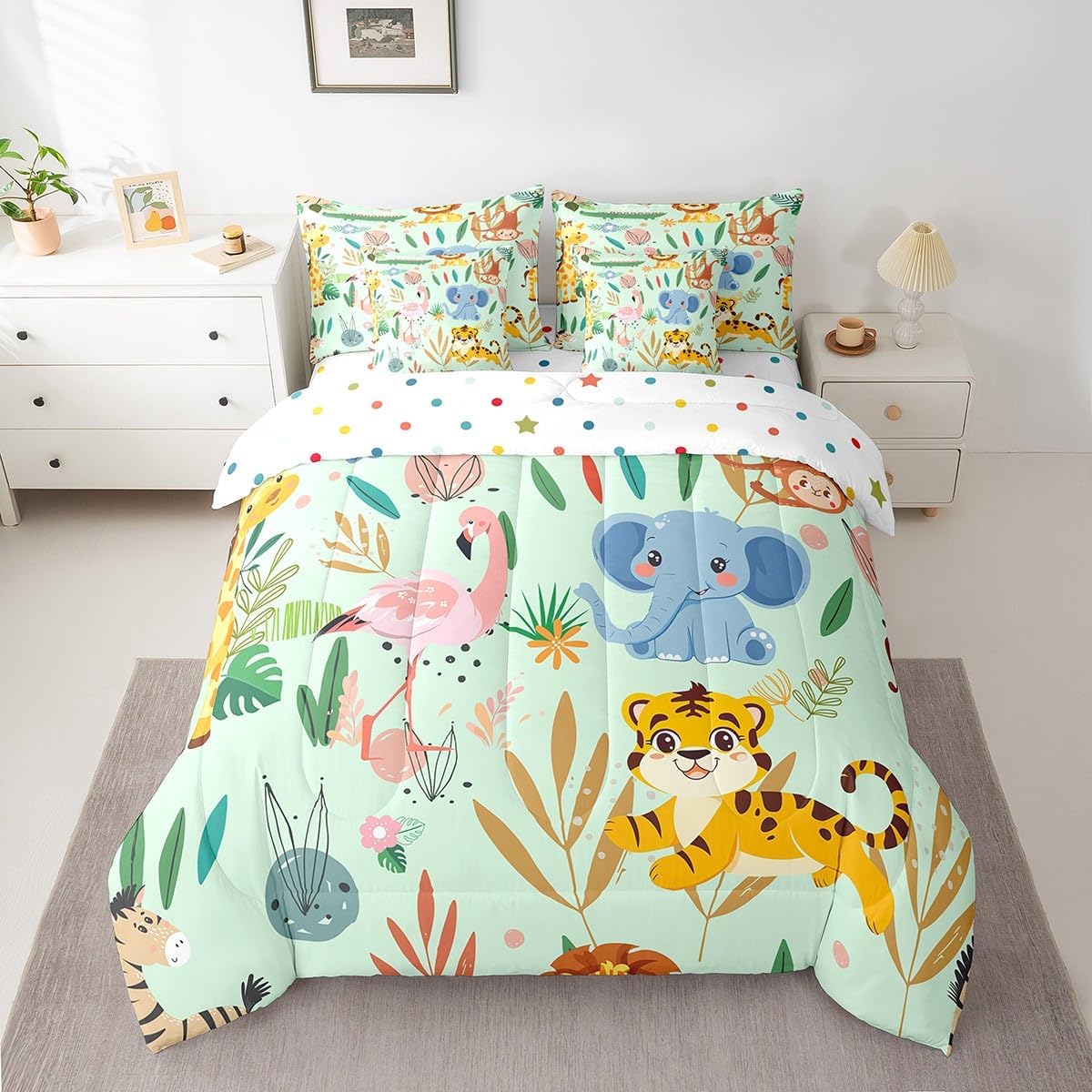 Feelyou Mallard Duck Hunter Comforter Set with Sheets Queen Size 7 Piece for Boys Teens Kids,Camouflage Deer Duck Hunt Theme Bedding Sets Hunting Camo Bed in a Bag Men Retro Room Decor